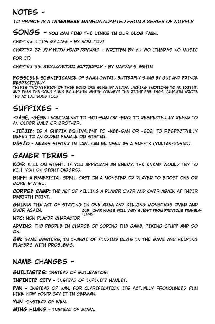 1/2 Prince Chapter 33 page 2 - Chapter 33 : The Travelling Buskers