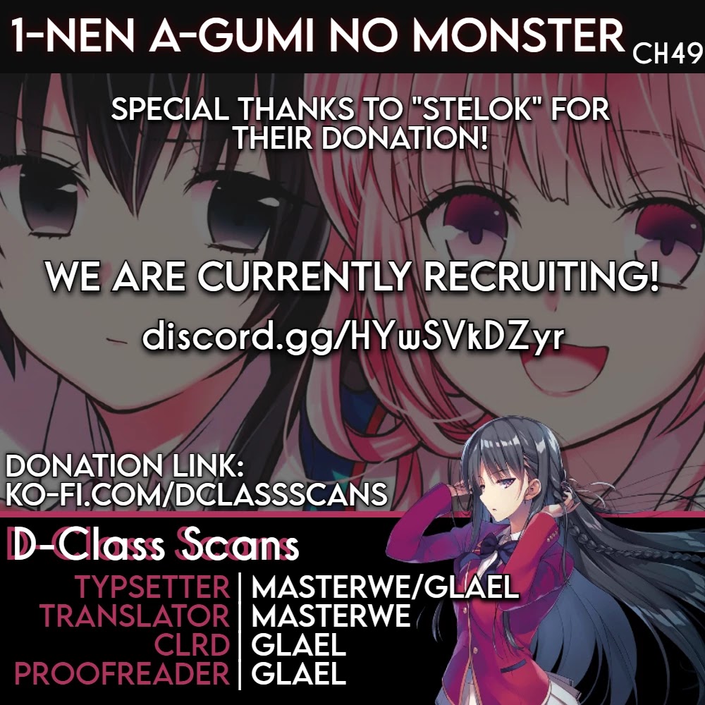 1-nen A-gumi no Monster Chapter 49 page 1 - Chapter 49: Sensei, please trust me