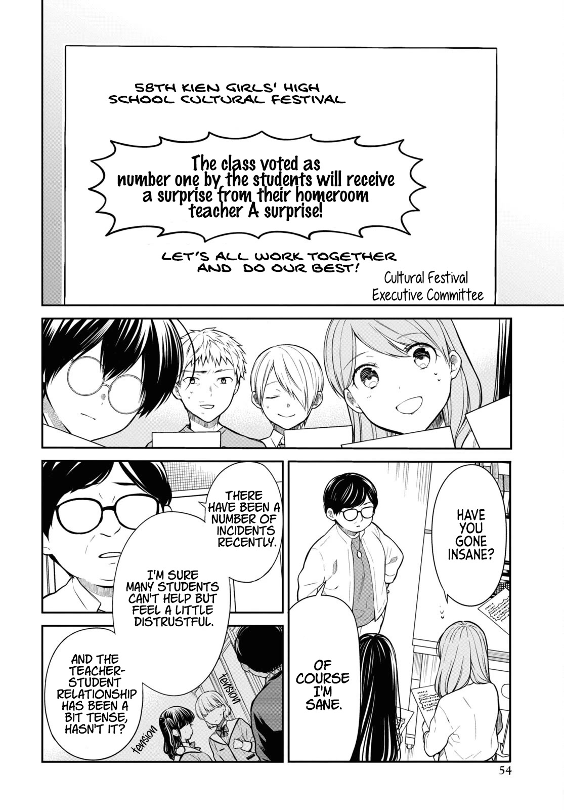 1-nen A-gumi no Monster Chapter 52 page 8 - Chapter 52: preparations for the cultural festival