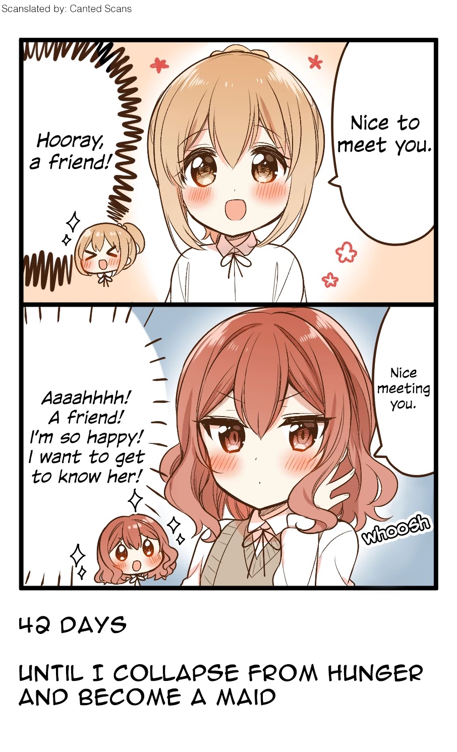100 Nichigo ni Kuufuku de Taore Maid ni Naru Onna no Ko Chapter 58 page 1 - Chapter 58: Day 58