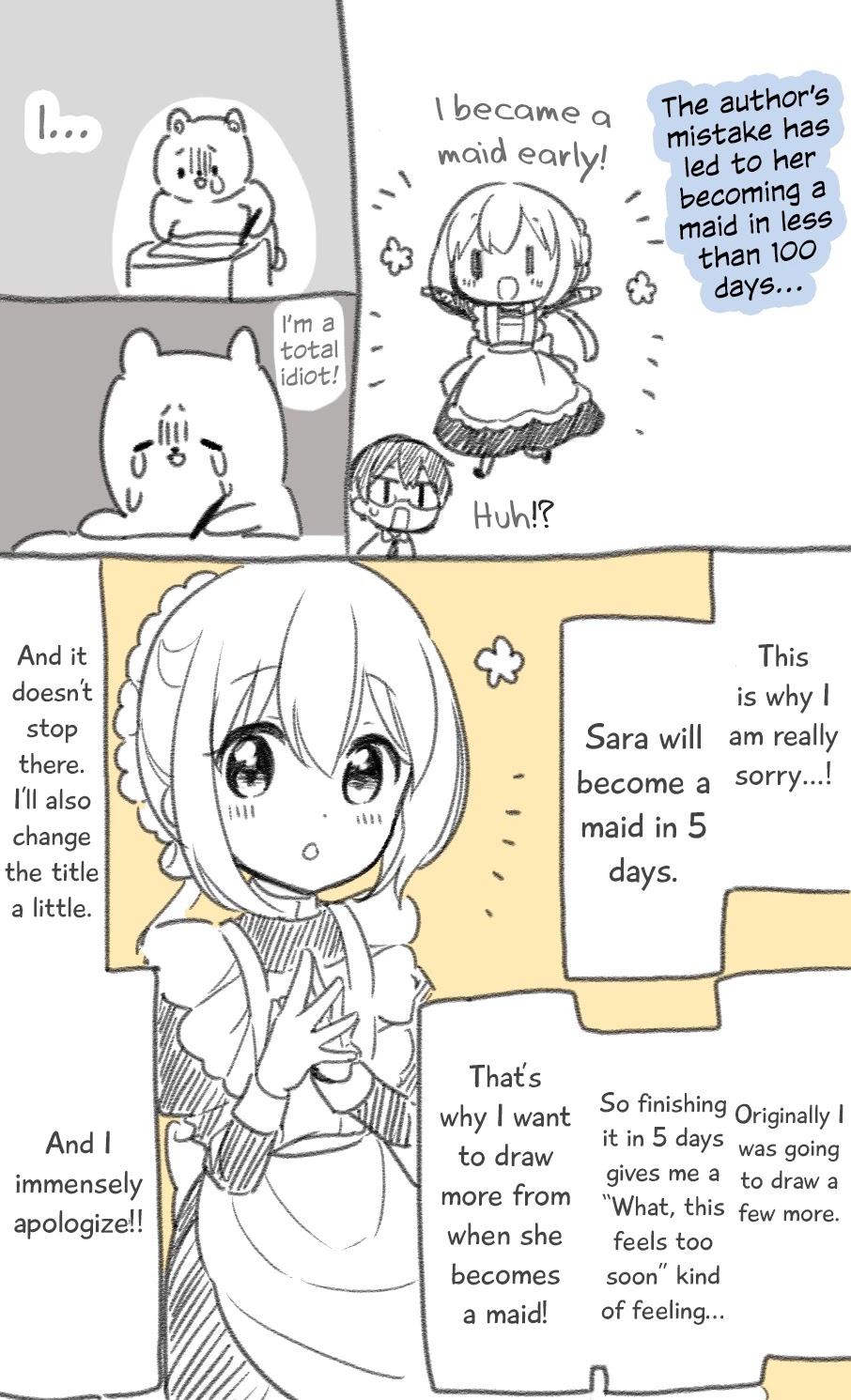 100 Nichigo ni Kuufuku de Taore Maid ni Naru Onna no Ko Chapter 72.5 page 2 - Chapter 72.5: Announcement