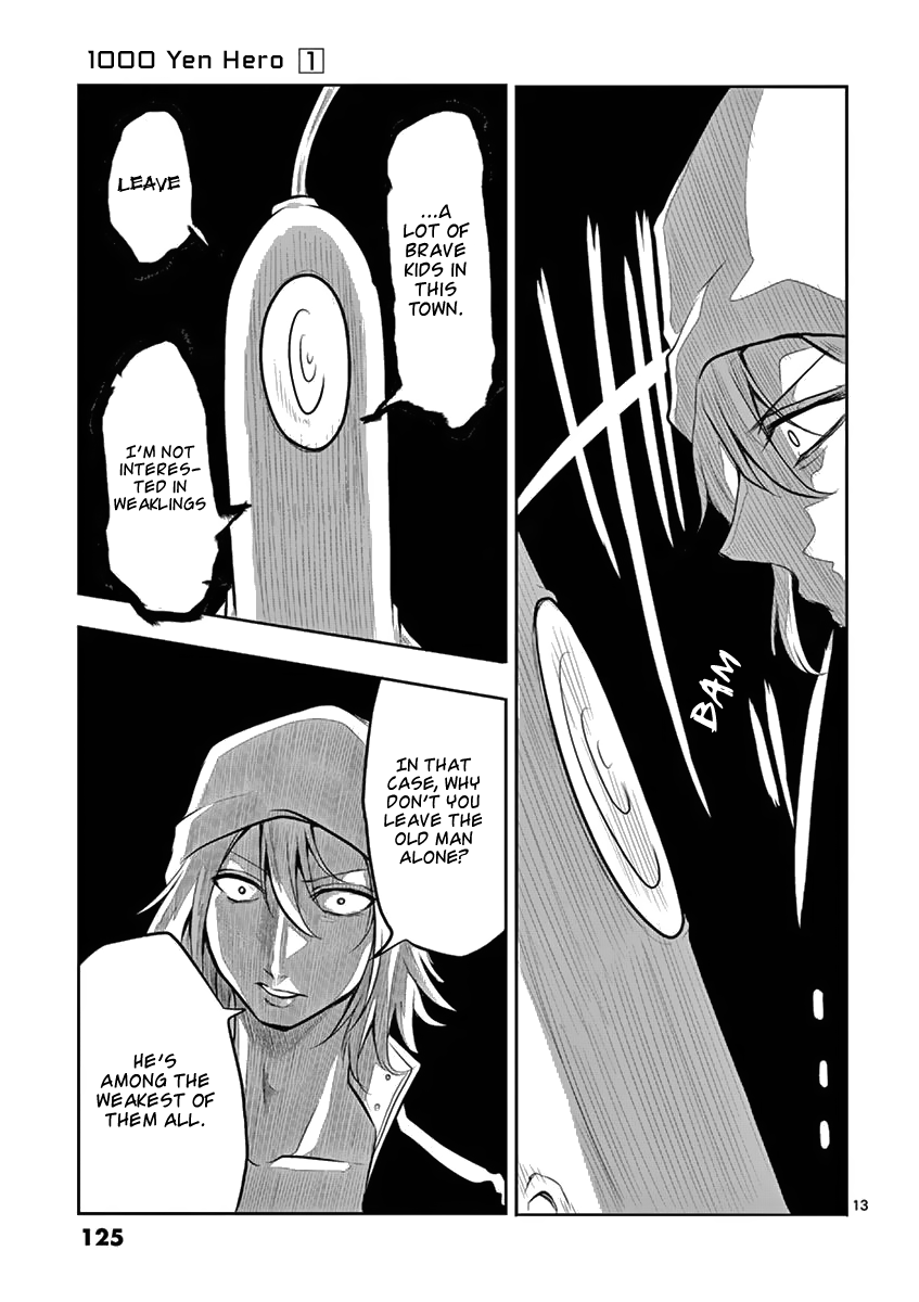 1000 Yen Hero Chapter 4 page 13 - Chapter 4: Waste and Misfortune