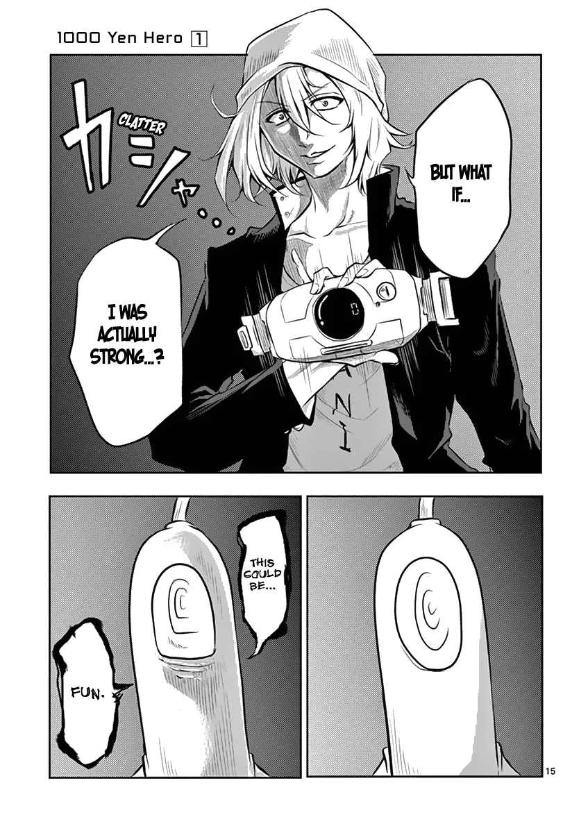 1000 Yen Hero Chapter 4 page 15 - Chapter 4: Waste and Misfortune