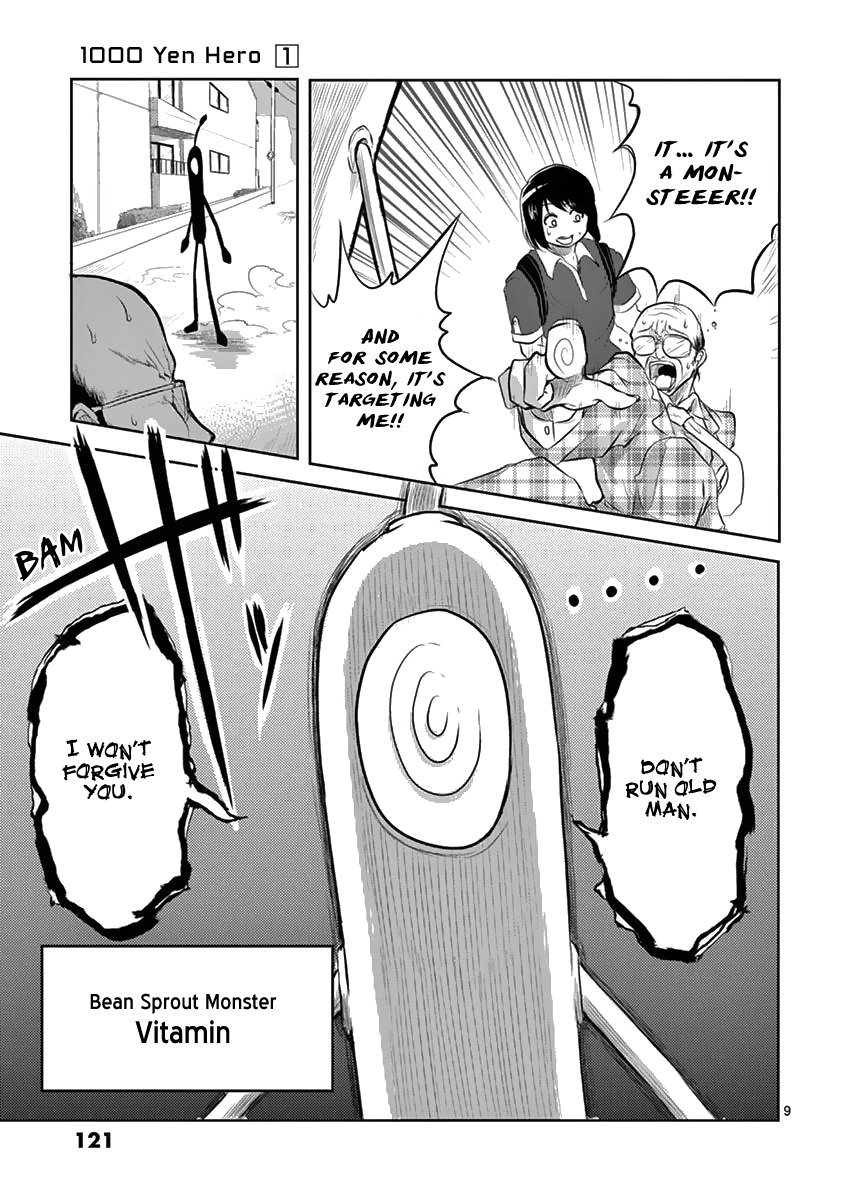 1000 Yen Hero Chapter 4 page 9 - Chapter 4: Waste and Misfortune