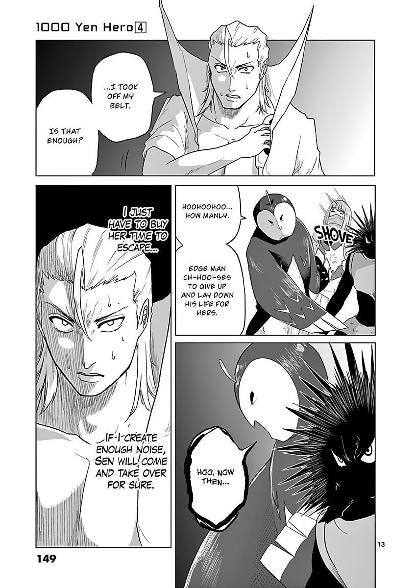 1000 Yen Hero Chapter 40 page 13 - Chapter 40: Feint and Mysterious Power