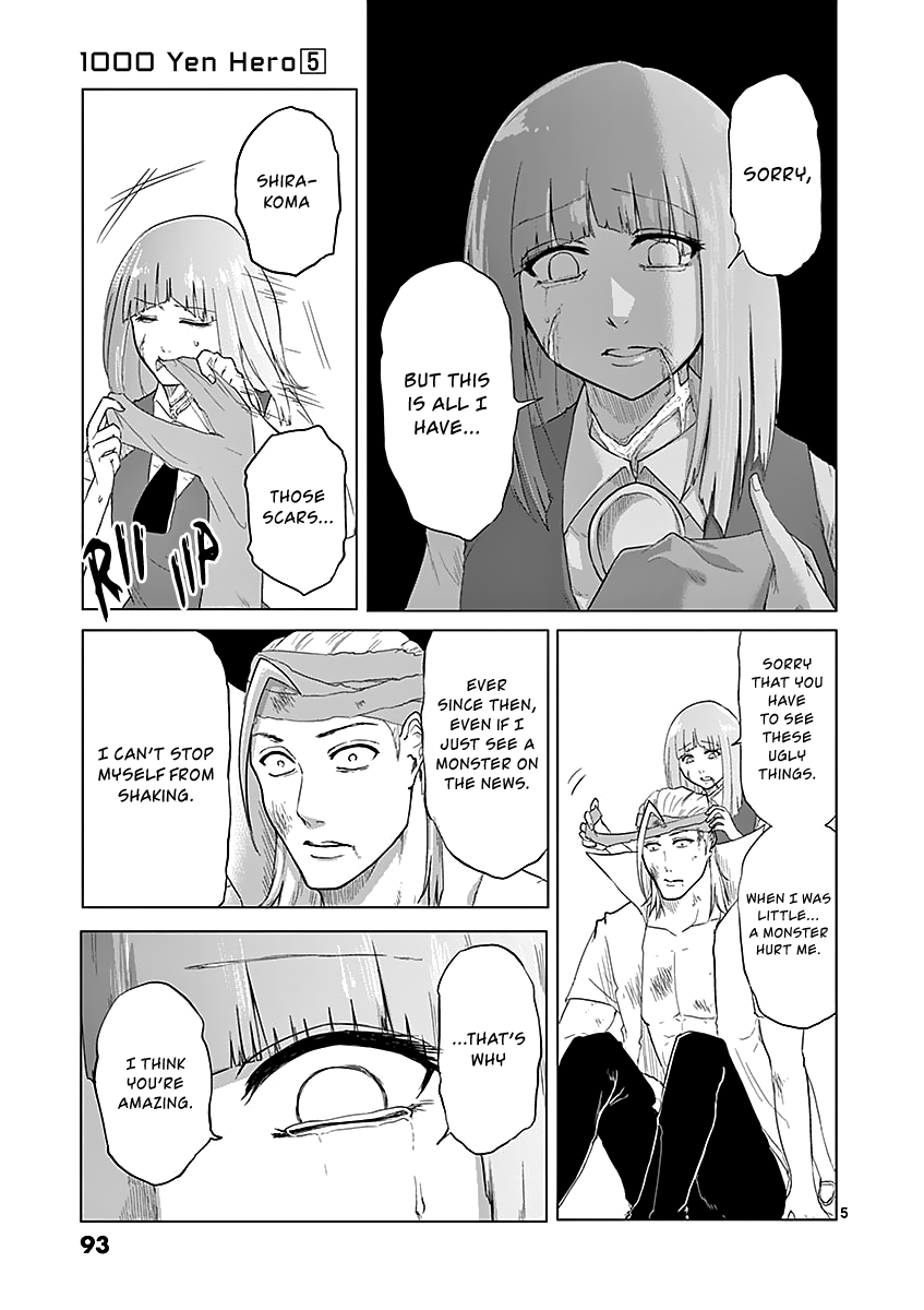 1000 Yen Hero Chapter 48 page 5 - Chapter 48: Scars and Backup