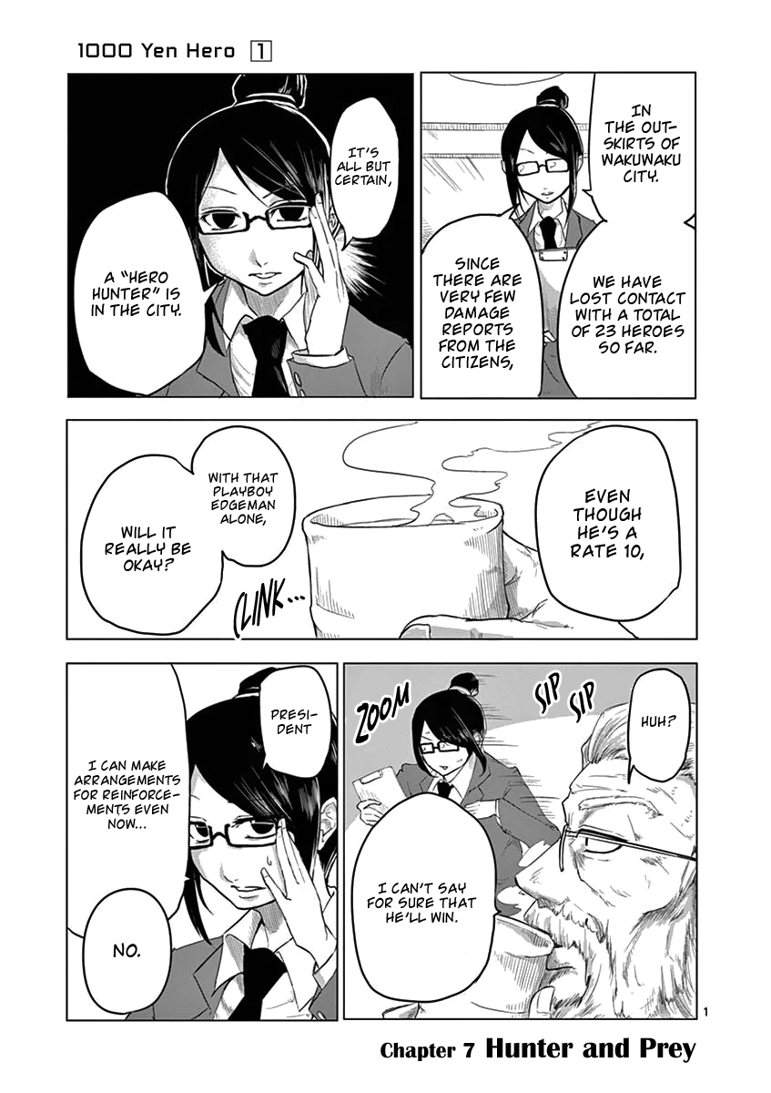 1000 Yen Hero Chapter 7 page 1 - Chapter 7: Hunter and Prey