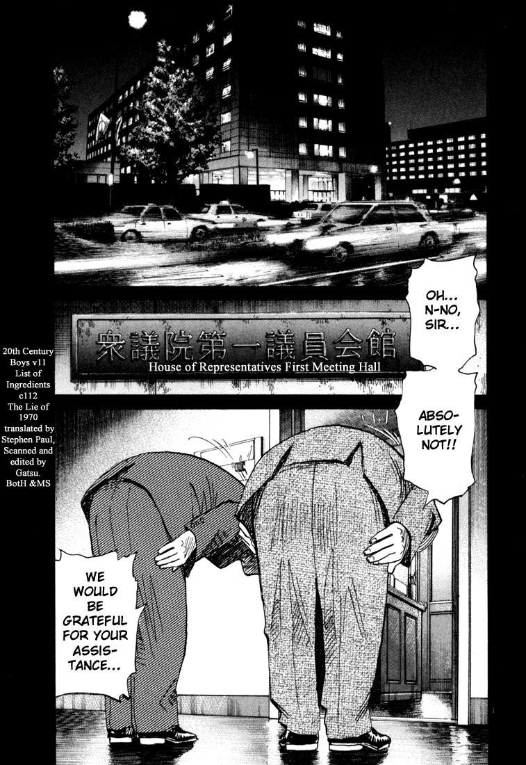 20th Century Boys Chapter 112 page 1 - Chapter 112: The Lie of 1970