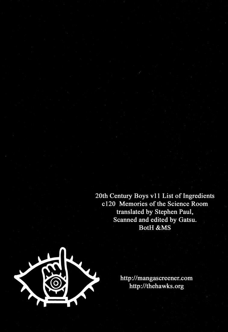 20th Century Boys Chapter 121 page 1 - Chapter 121: Memories of the Science Room