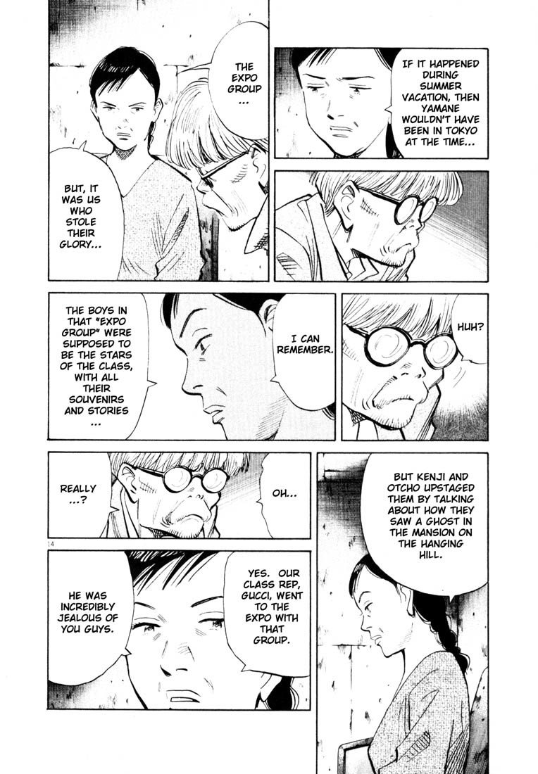 20th Century Boys Chapter 128 page 14 - Chapter 128: Under the Alcohol Lamp