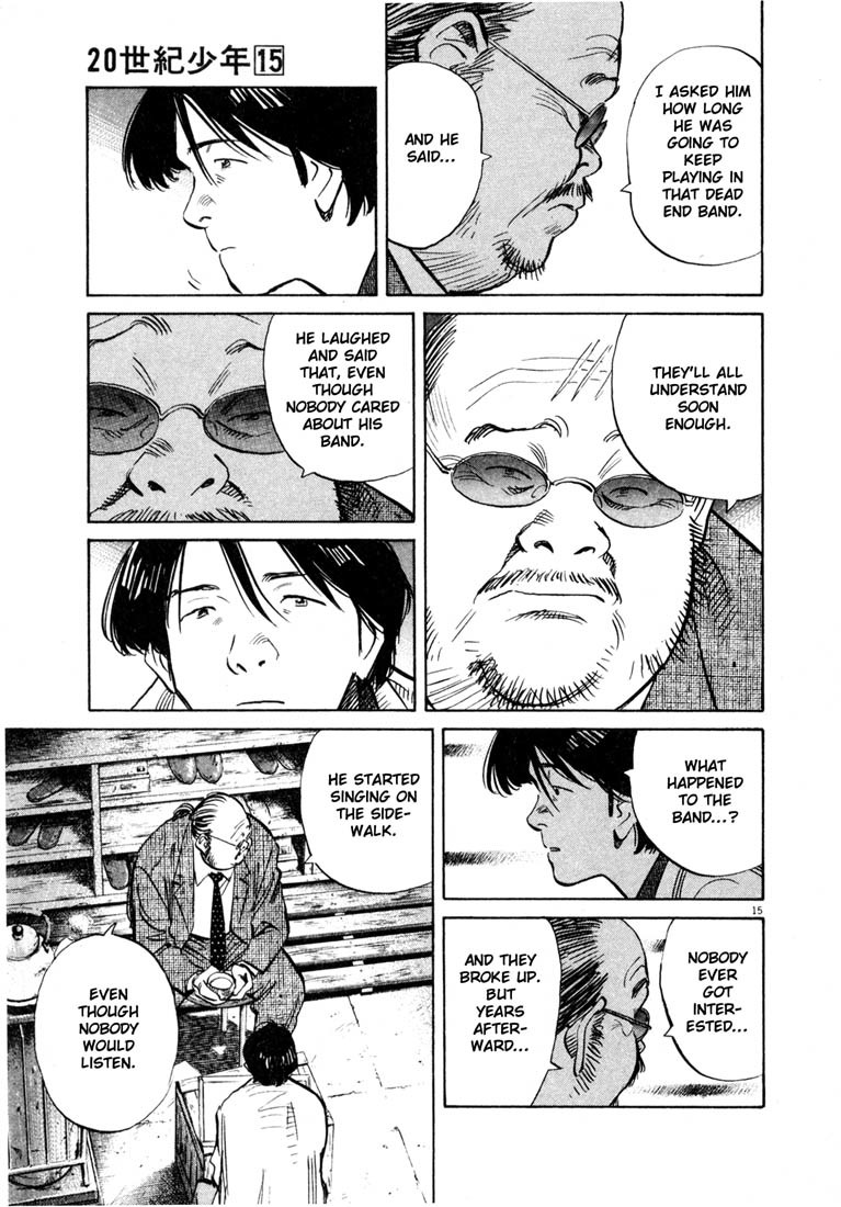 20th Century Boys Chapter 166 page 15 - Chapter 166: Gas-Mask Wearing Salesman
