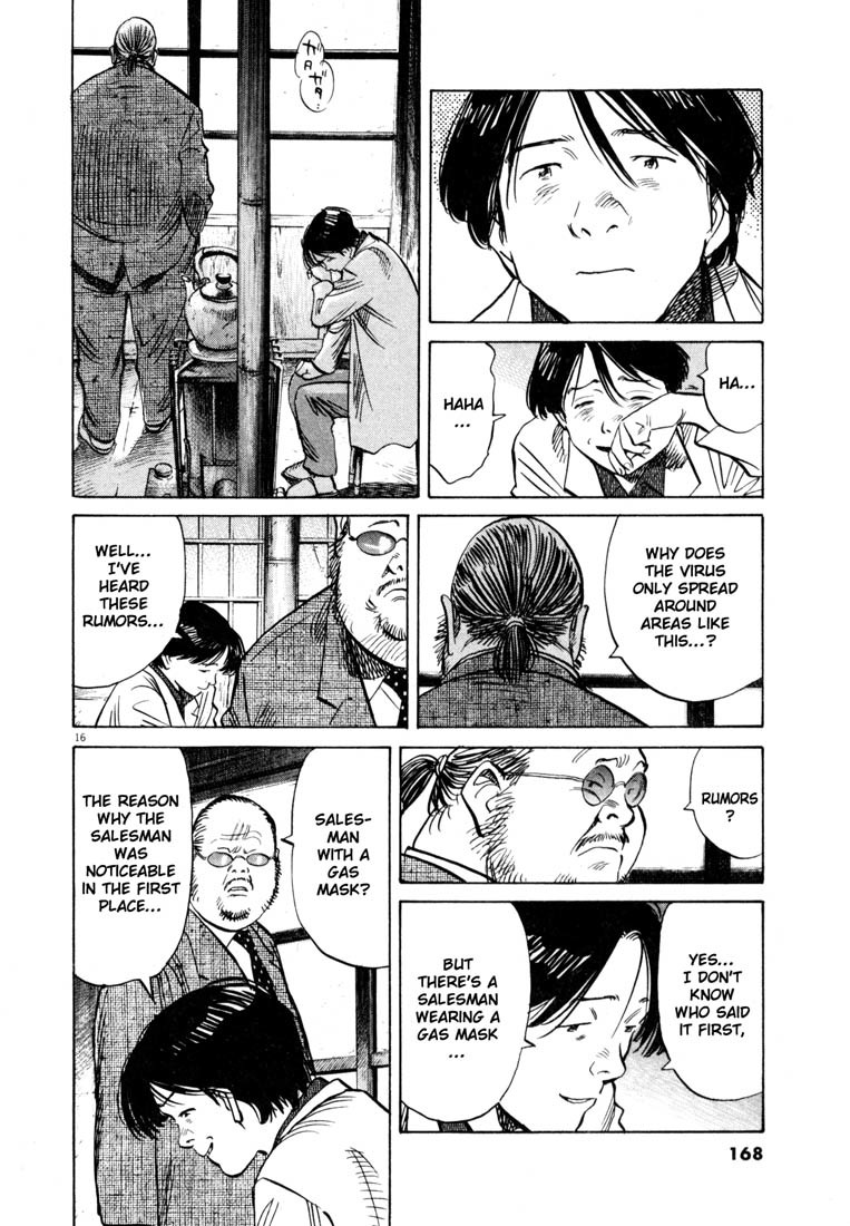 20th Century Boys Chapter 166 page 16 - Chapter 166: Gas-Mask Wearing Salesman