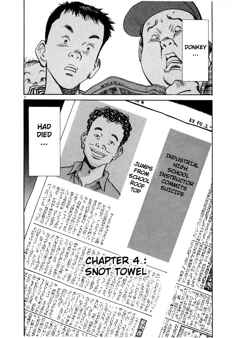 20th Century Boys Chapter 4 page 2 - Chapter 4: Snot Towel