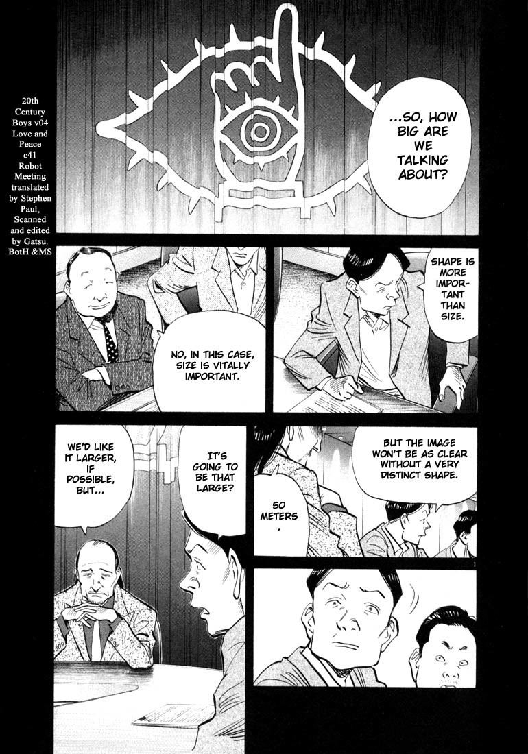 20th Century Boys Chapter 41 page 1 - Chapter 41: Robot Meeting