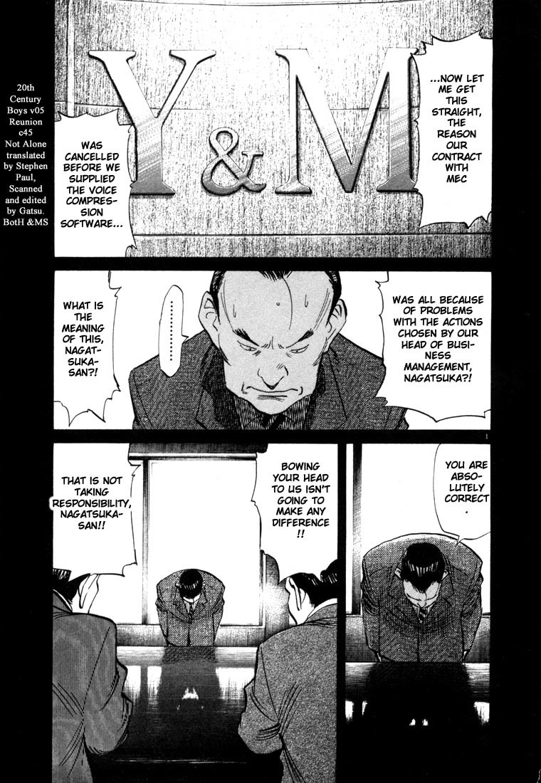 20th Century Boys Chapter 45 page 1 - Chapter 45: Not Alone