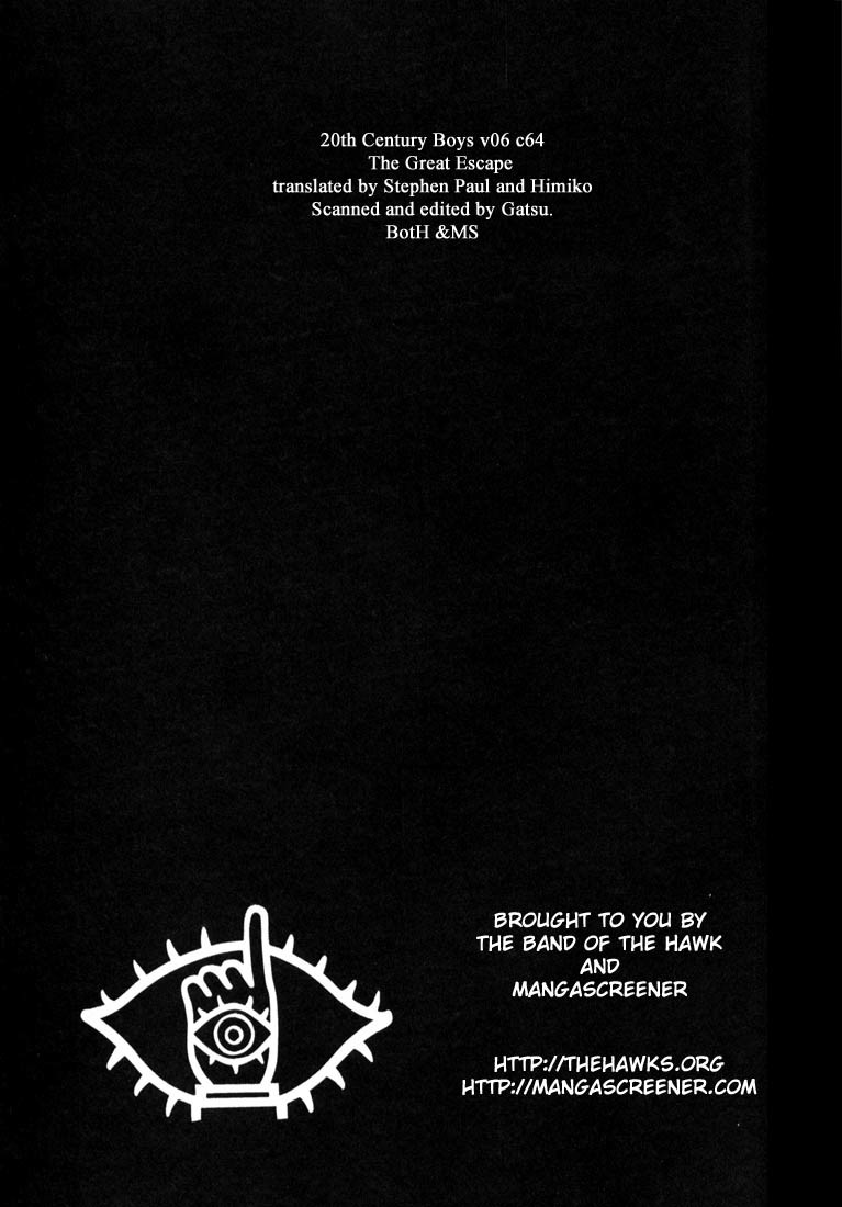 20th Century Boys Chapter 64 page 1 - Chapter 64: The Great Escape
