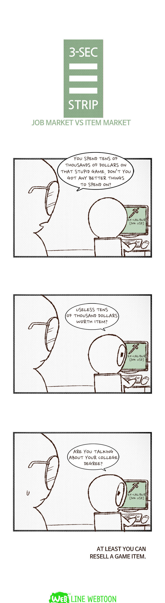 3-Second Strip Chapter 100 page 1 - Chapter 100 : Job Market vs Item Market (9)