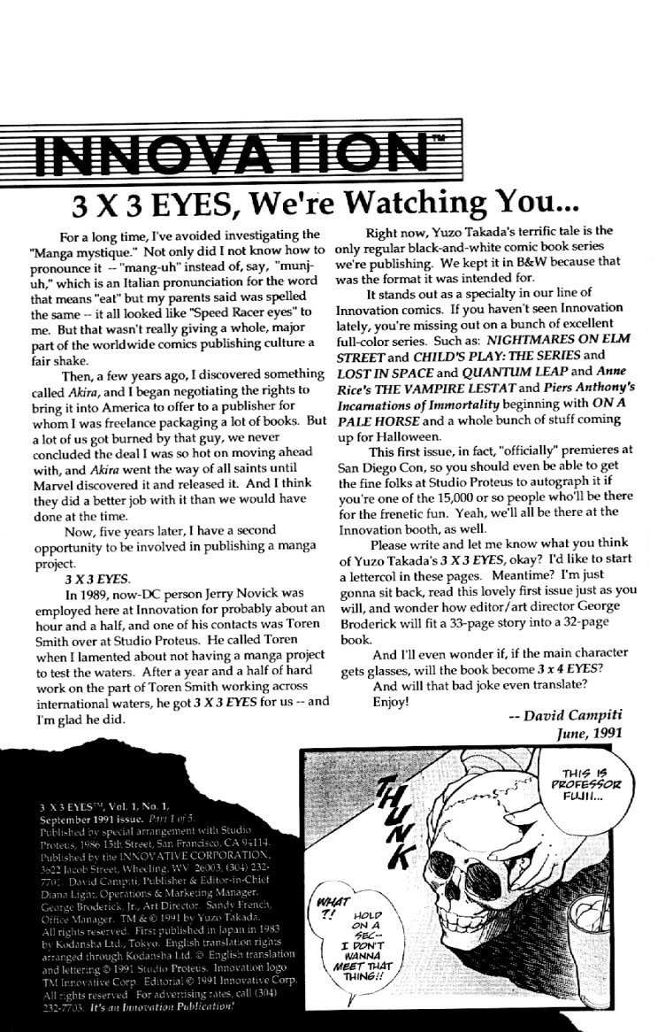 3x3 Eyes Chapter 1 page 2 - Chapter 1: Rebirth