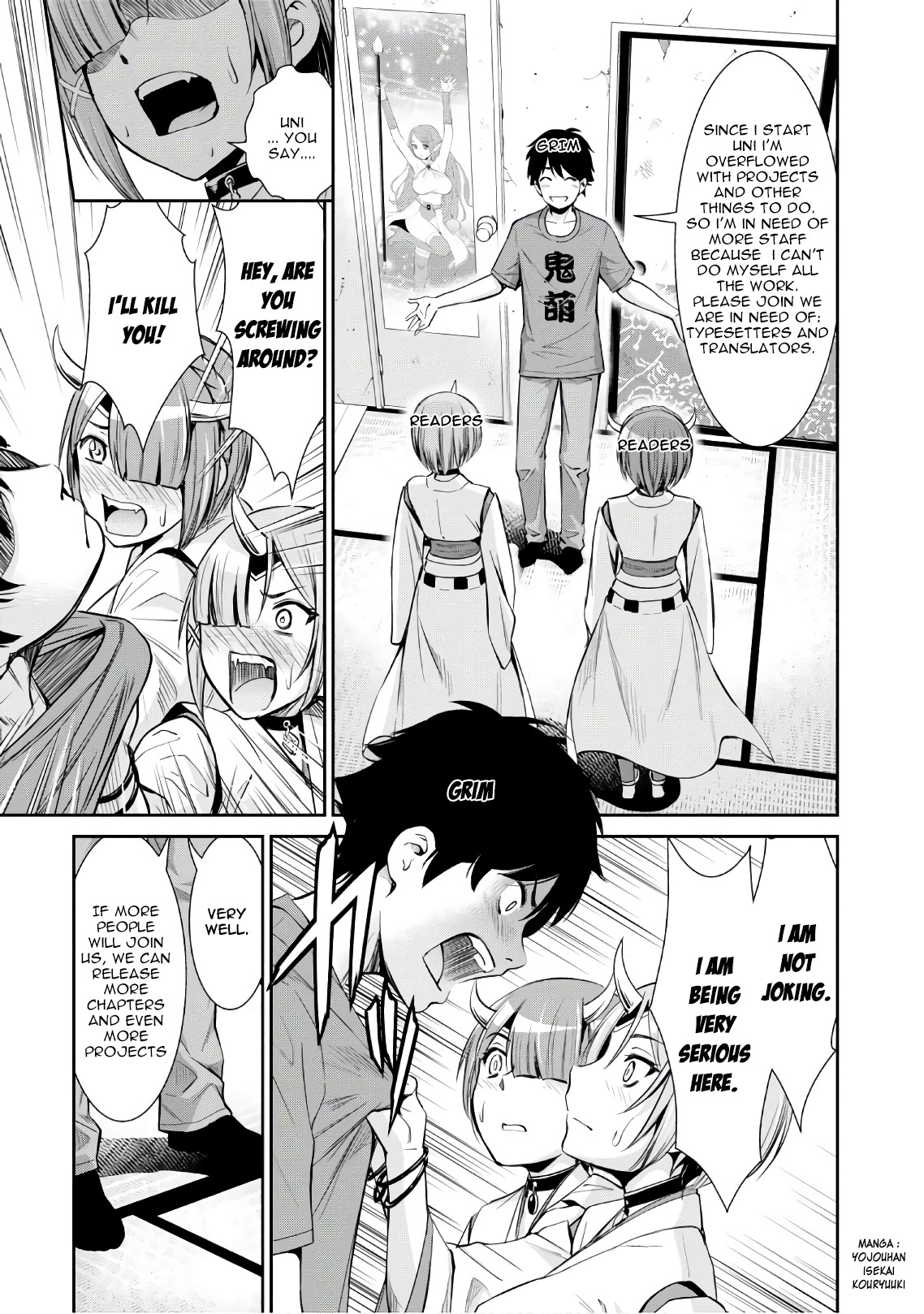 4.5 Tatami Mat Alternate World Cultural Exchange Chronicles Chapter 4 page 44 - Chapter 4: Virgins and three others finish negotiations
