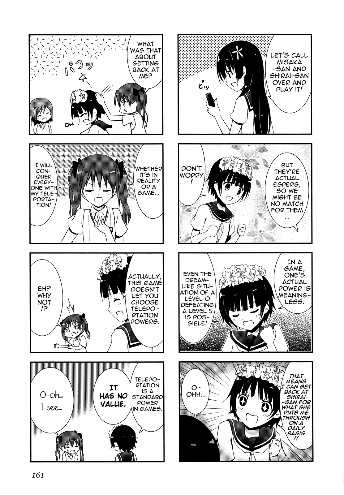4-koma Koushiki Anthology - Toaru Kagaku no Railgun x Toaru Majutsu no Index Chapter 14 page 3 - Chapter 14: Powers Game