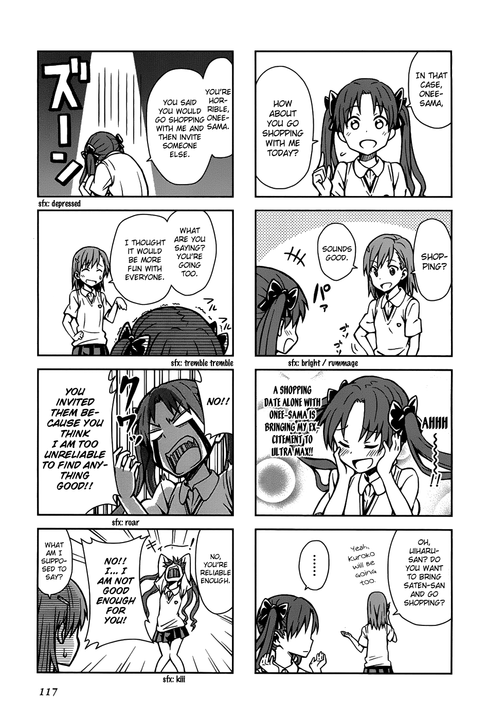 4-koma Koushiki Anthology - Toaru Kagaku no Railgun x Toaru Majutsu no Index Chapter 16 page 4 - Chapter 16: The Electric Princess and Her Delightful Friends