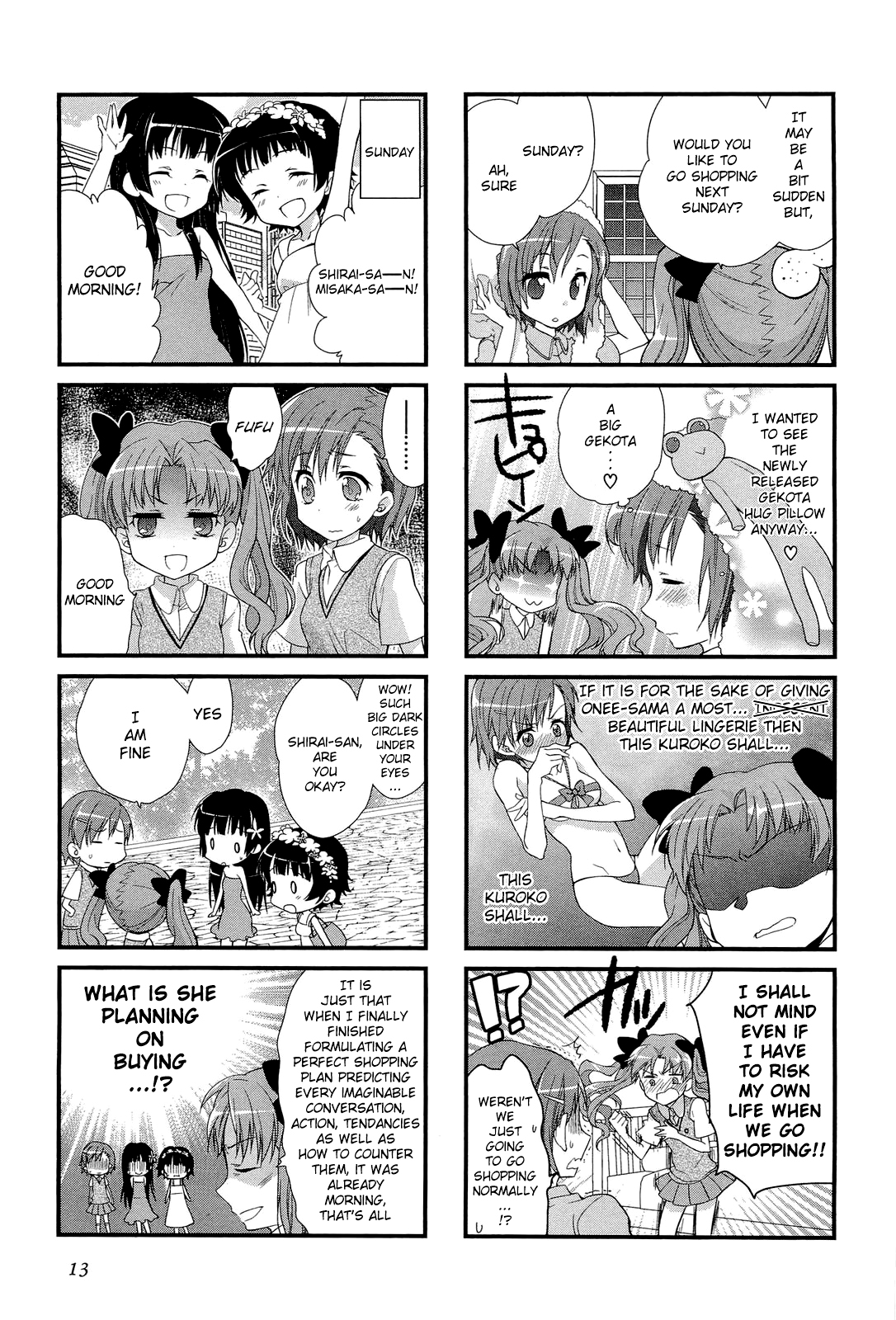 4-koma Koushiki Anthology - Toaru Kagaku no Railgun x Toaru Majutsu no Index Chapter 2 page 3 - Chapter 2: Suki Suki Daisuki Onee-sama