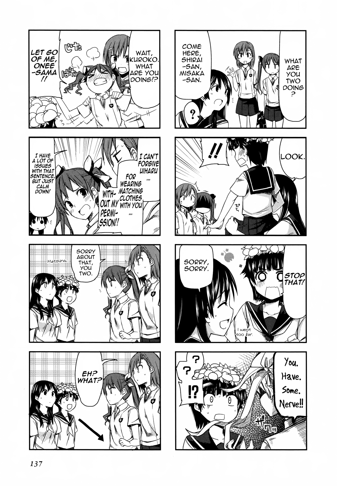 4-koma Koushiki Anthology - Toaru Kagaku no Railgun x Toaru Majutsu no Index Chapter 24 page 3 - Chapter 24: Uiharu's Challenge