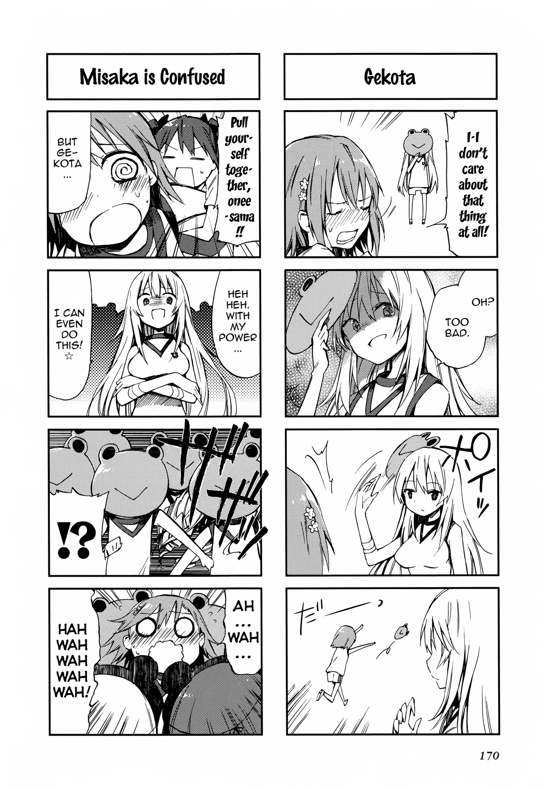 4-koma Koushiki Anthology - Toaru Kagaku no Railgun x Toaru Majutsu no Index Chapter 26 page 2 - Chapter 26: Frog-Out
