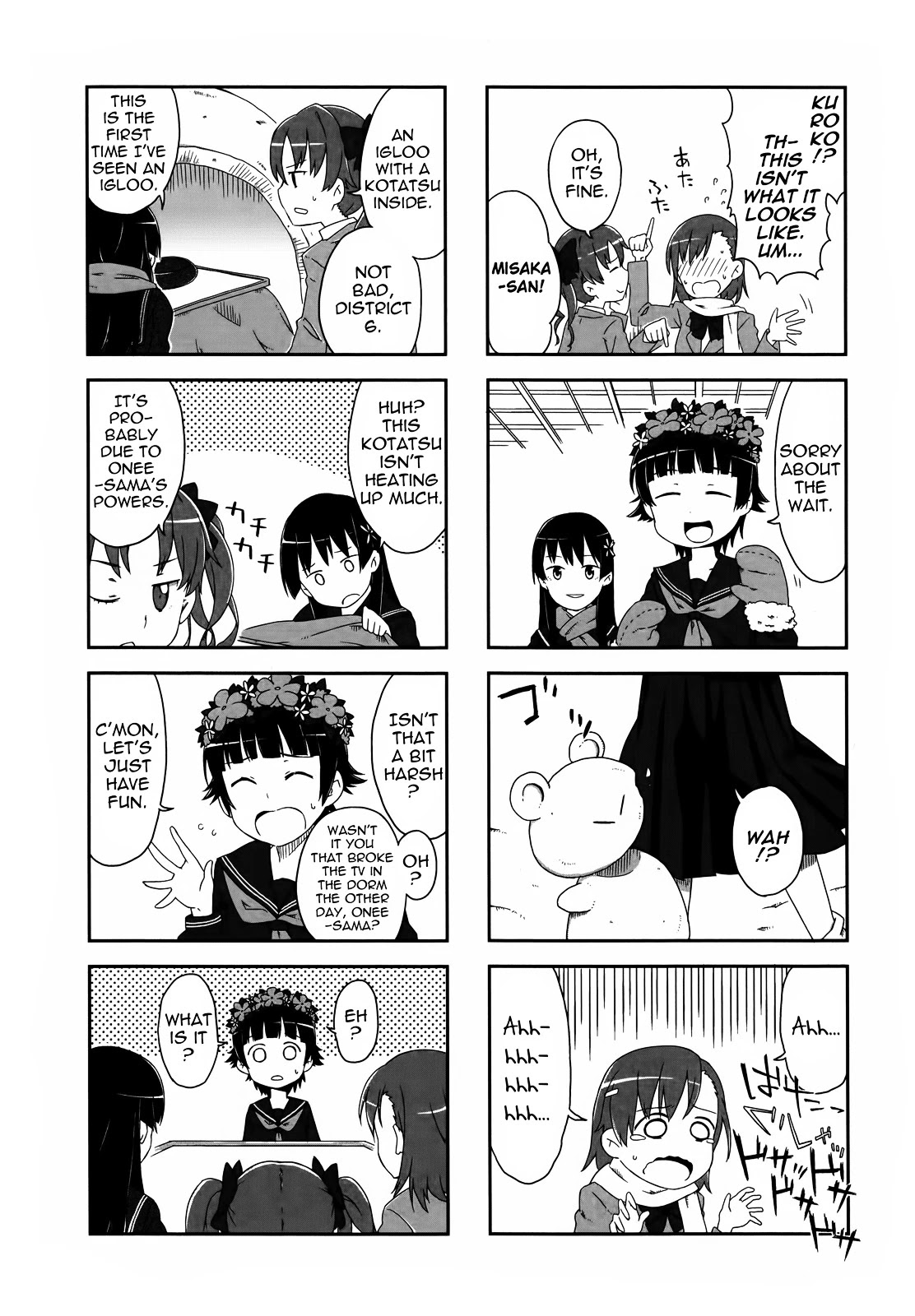4-koma Koushiki Anthology - Toaru Kagaku no Railgun x Toaru Majutsu no Index Chapter 27 page 2 - Chapter 27: Snow Halation!!!