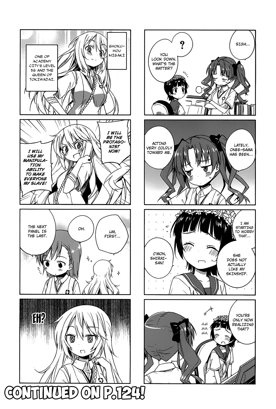 4-koma Koushiki Anthology - Toaru Kagaku no Railgun x Toaru Majutsu no Index Chapter 7 page 6 - Chapter 7: Academy City A LA CARTE (Part 1)