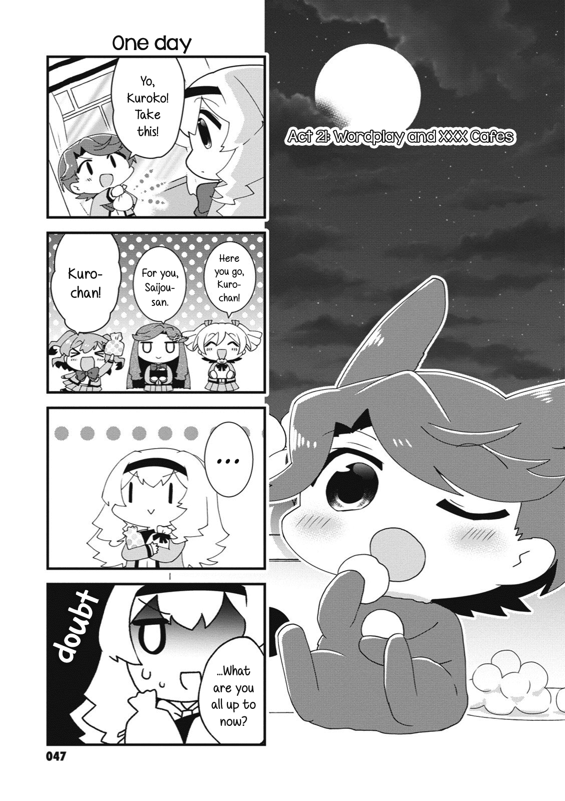 4-Koma Starlight Chapter 21 page 1 - Chapter 21: Wordplay and XXX Cafes