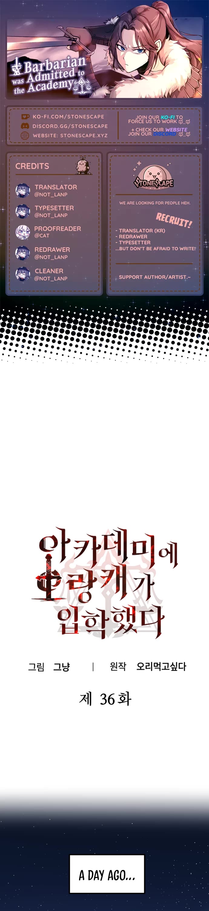 A Barbarian Was Admitted to the Academy Chapter 36 page 1 - Chapter 36