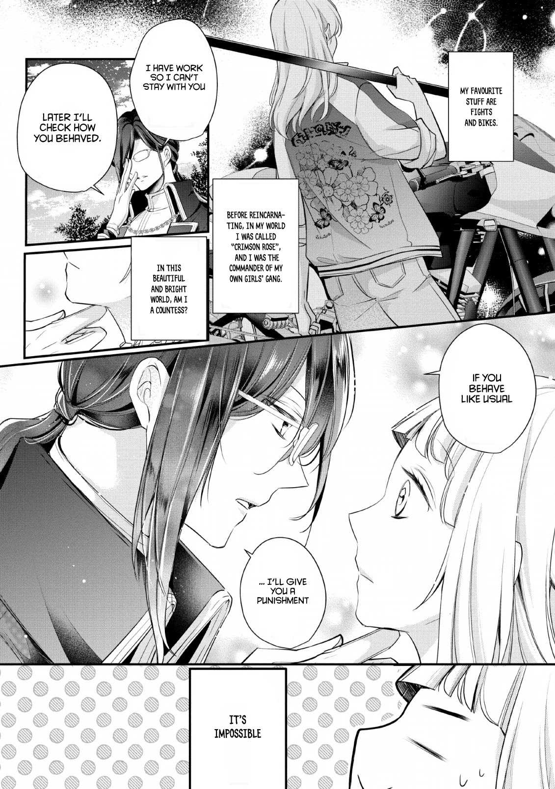A Bellicose Lady Got Reincarnated!? ~It's an Impossibly Hard Game Where I Would Die If I Don't Fall in Love Chapter 1 page 6 - Chapter 1