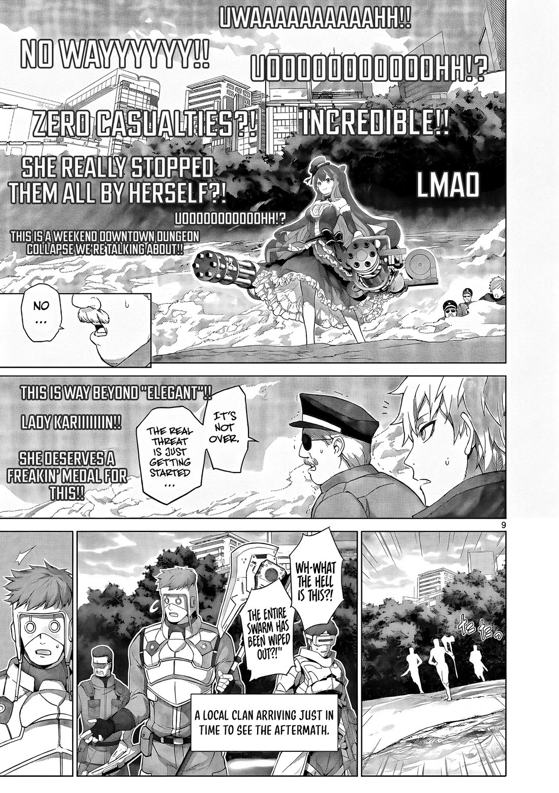 A Bottom-Tier Ojousama Dungeon Streamer Beats Up a Nuisance Streamer, Goes Viral, and Becomes a Legend?! Chapter 20 page 10 - Chapter 20: The Kaiju Showdown and Stylistic Beauty - Part 1