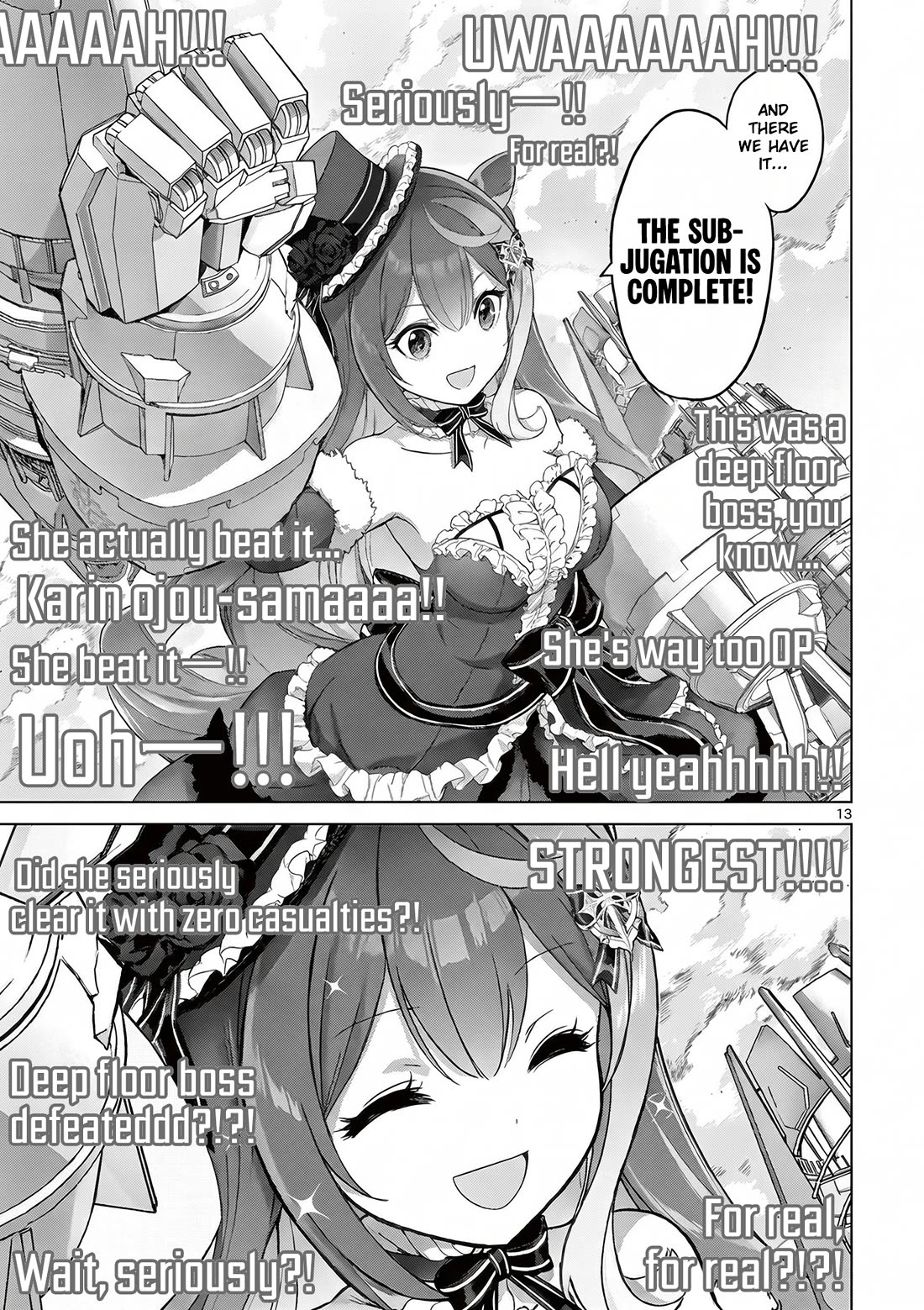 A Bottom-Tier Ojousama Dungeon Streamer Beats Up a Nuisance Streamer, Goes Viral, and Becomes a Legend?! Chapter 21 page 12 - Chapter 21: The Kaiju Showdown and Stylistic Beauty - Part 2