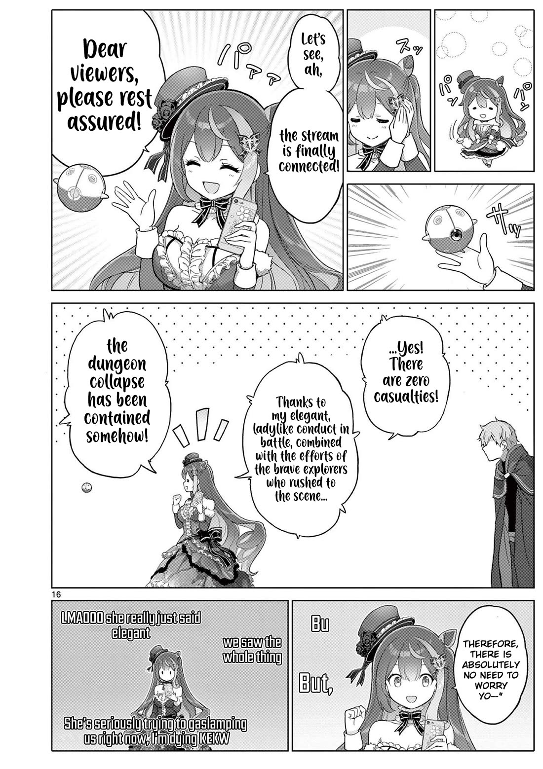 A Bottom-Tier Ojousama Dungeon Streamer Beats Up a Nuisance Streamer, Goes Viral, and Becomes a Legend?! Chapter 21 page 15 - Chapter 21: The Kaiju Showdown and Stylistic Beauty - Part 2