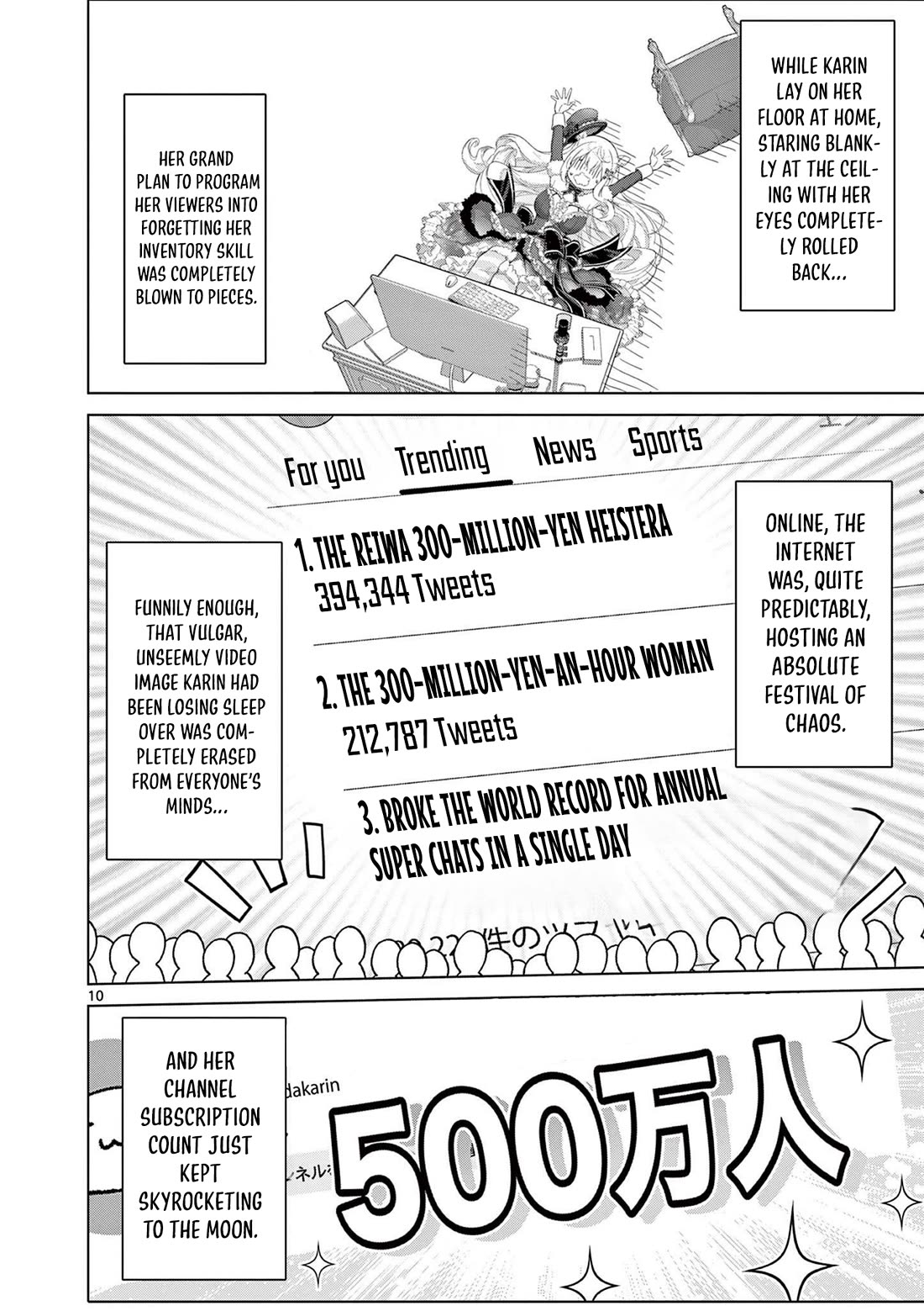 A Bottom-Tier Ojousama Dungeon Streamer Beats Up a Nuisance Streamer, Goes Viral, and Becomes a Legend?! Chapter 23 page 10 - Chapter 23: The 300-Million-Yen Woman and Suspicious Shuffles