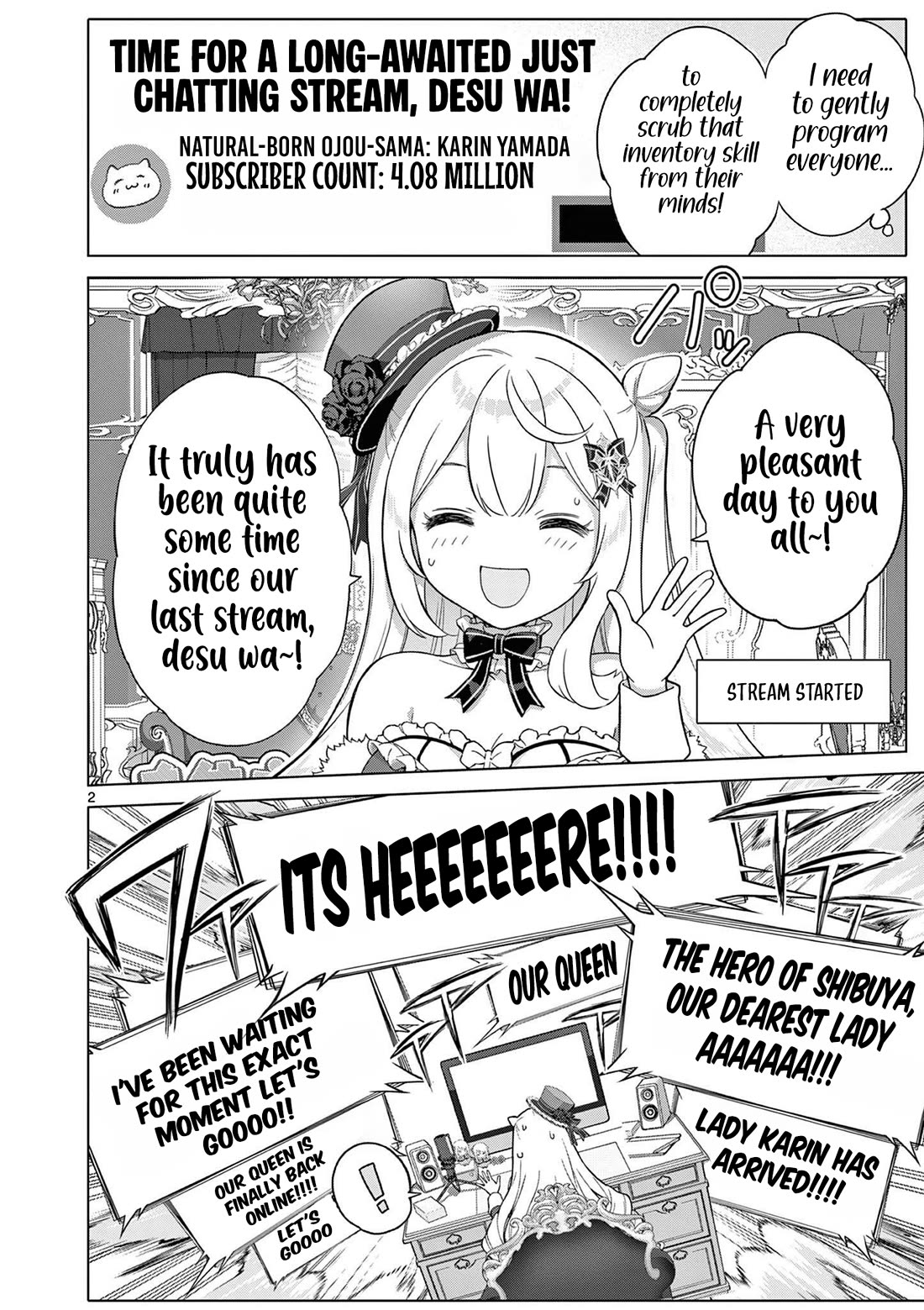 A Bottom-Tier Ojousama Dungeon Streamer Beats Up a Nuisance Streamer, Goes Viral, and Becomes a Legend?! Chapter 23 page 3 - Chapter 23: The 300-Million-Yen Woman and Suspicious Shuffles