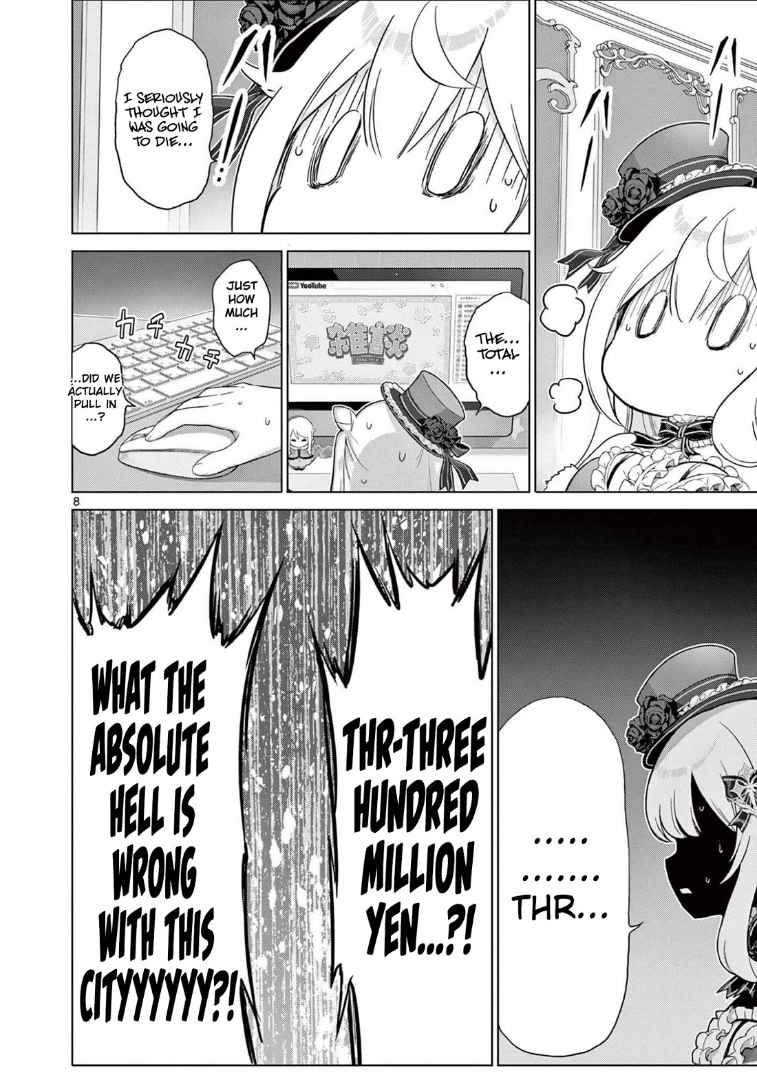 A Bottom-Tier Ojousama Dungeon Streamer Beats Up a Nuisance Streamer, Goes Viral, and Becomes a Legend?! Chapter 23 page 8 - Chapter 23: The 300-Million-Yen Woman and Suspicious Shuffles
