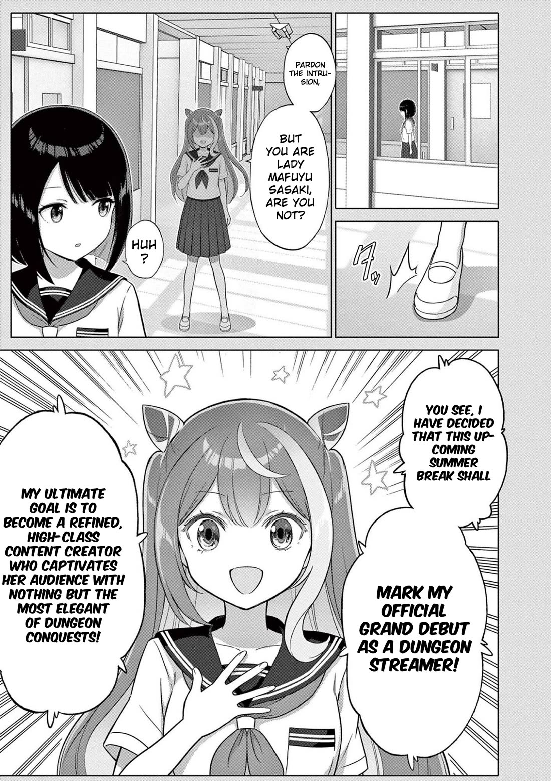 A Bottom-Tier Ojousama Dungeon Streamer Beats Up a Nuisance Streamer, Goes Viral, and Becomes a Legend?! Chapter 24 page 10 - Chapter 24: Mafuyu and Karin's First Contact - Part 1