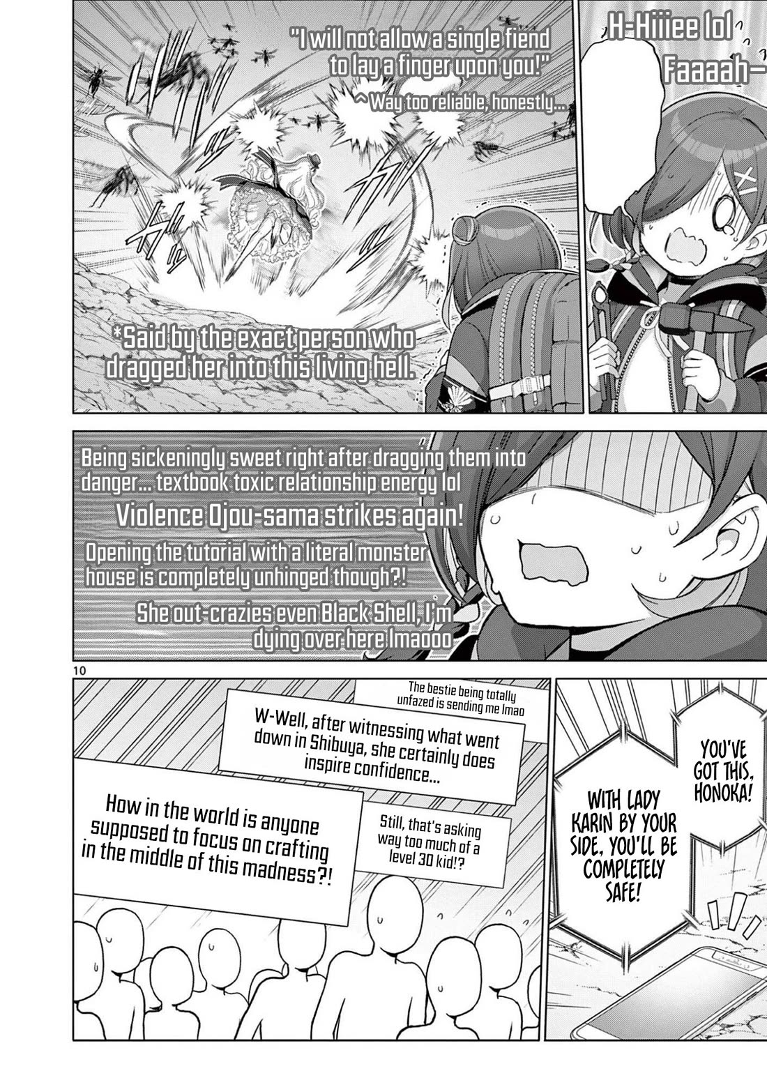 A Bottom-Tier Ojousama Dungeon Streamer Beats Up a Nuisance Streamer, Goes Viral, and Becomes a Legend?! Chapter 29 page 11 - Chapter 29: Lady Karin's "Divine Artisan" Boot Camp on the Lower Floors