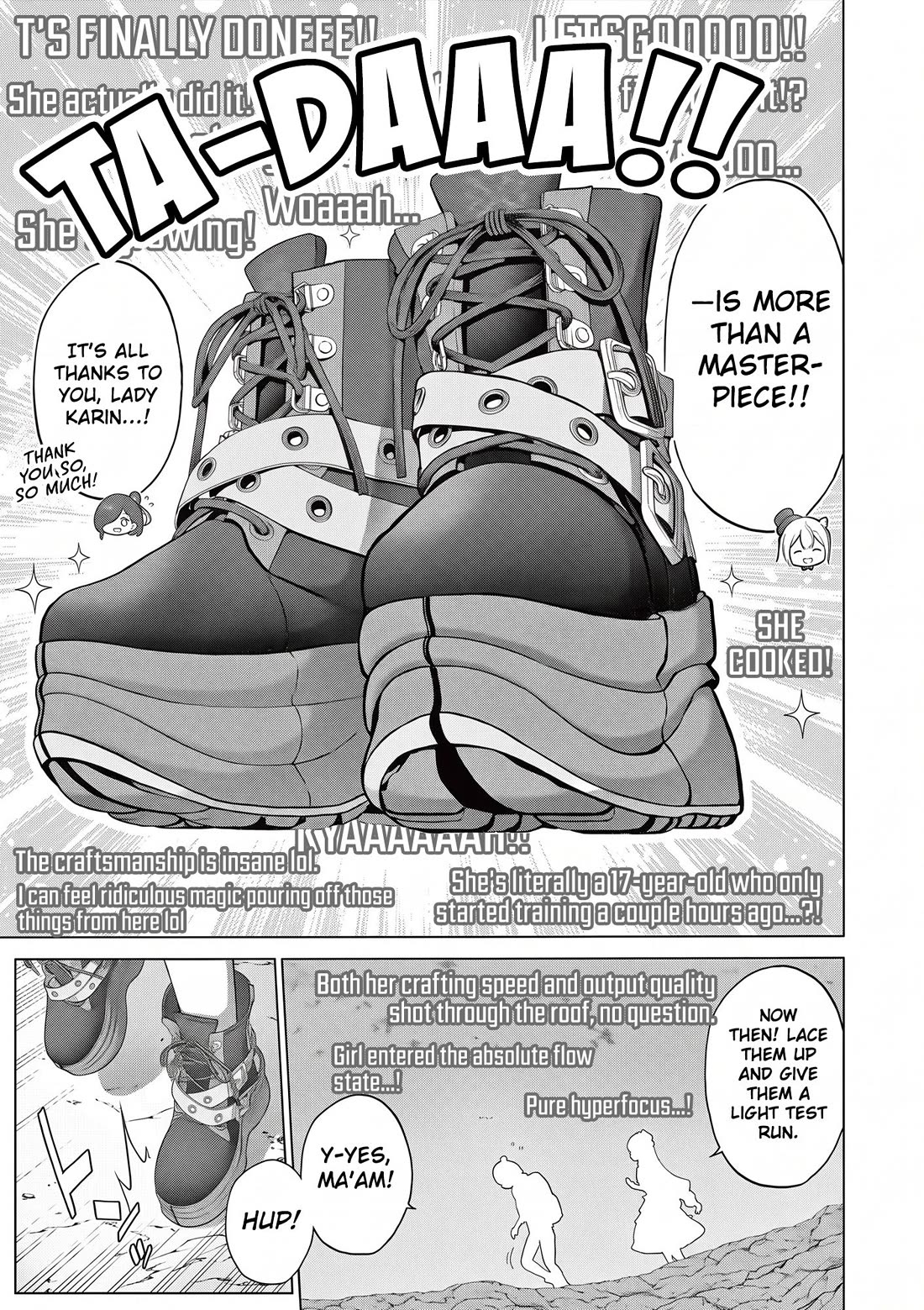 A Bottom-Tier Ojousama Dungeon Streamer Beats Up a Nuisance Streamer, Goes Viral, and Becomes a Legend?! Chapter 29 page 18 - Chapter 29: Lady Karin's "Divine Artisan" Boot Camp on the Lower Floors
