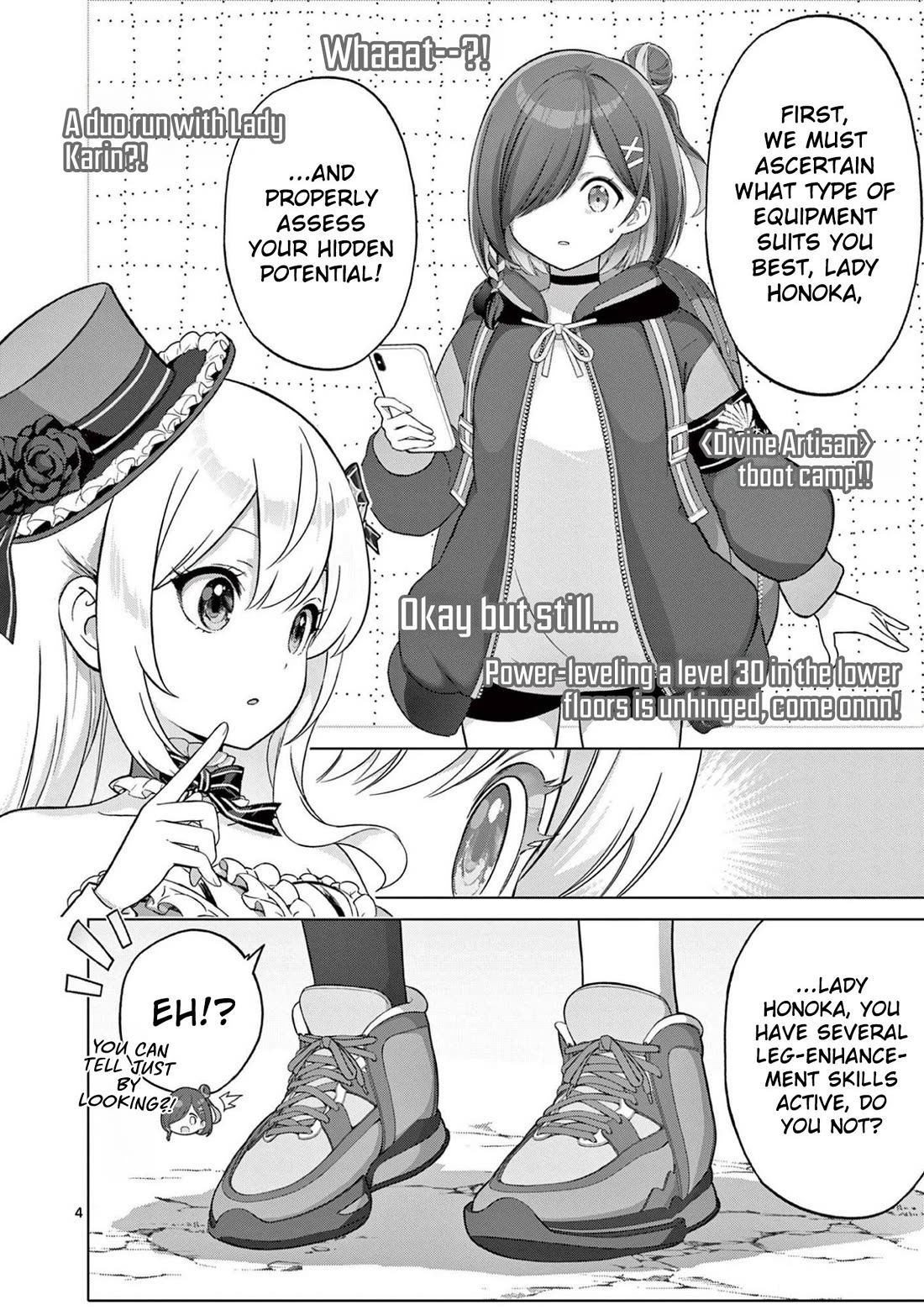 A Bottom-Tier Ojousama Dungeon Streamer Beats Up a Nuisance Streamer, Goes Viral, and Becomes a Legend?! Chapter 29 page 5 - Chapter 29: Lady Karin's "Divine Artisan" Boot Camp on the Lower Floors