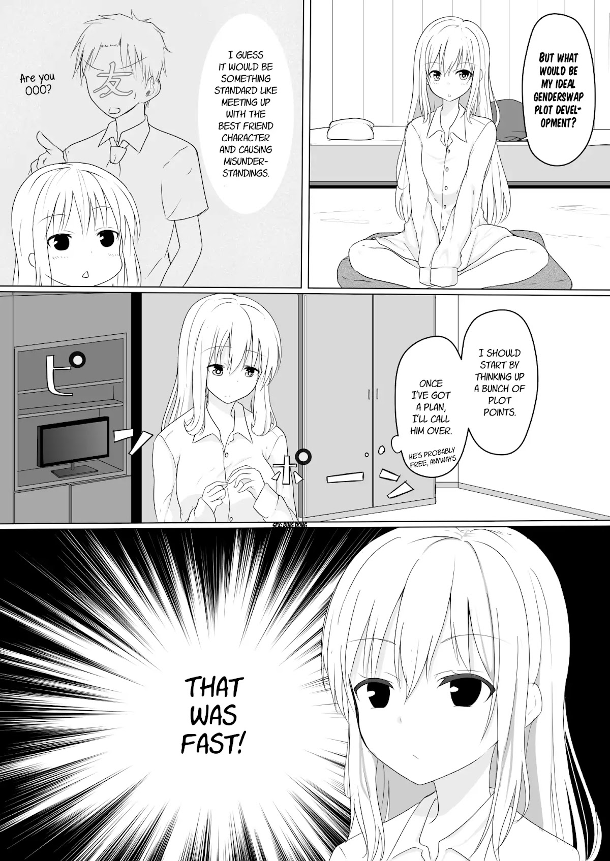 A Boy who Loves Genderswap got Genderswapped so He acts out His Ideal Genderswap Girl Chapter 2 page 1 - Chapter 2