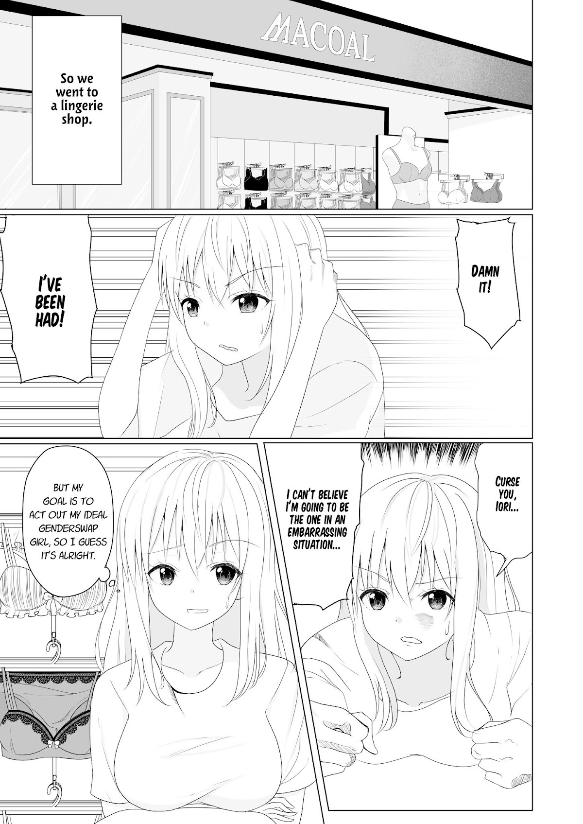 A Boy who Loves Genderswap got Genderswapped so He acts out His Ideal Genderswap Girl Chapter 4 page 1 - Chapter 4