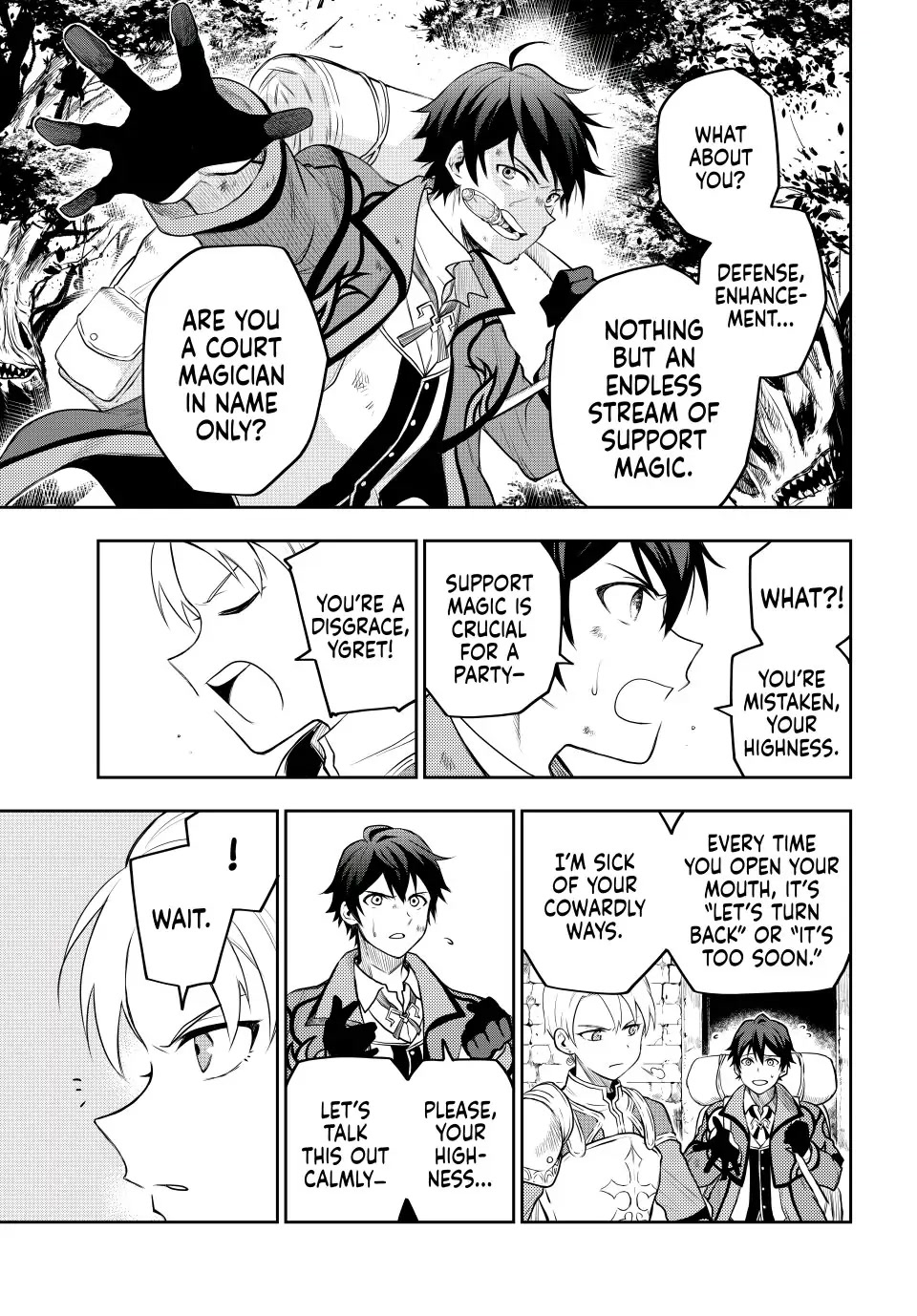 A Court Magician, Who Was Focused On Supportive Magic Because His Allies Were Too Weak, Aims To Become The Strongest After Being Banished Chapter 1 page 8 - Chapter 1: The Legend Continues