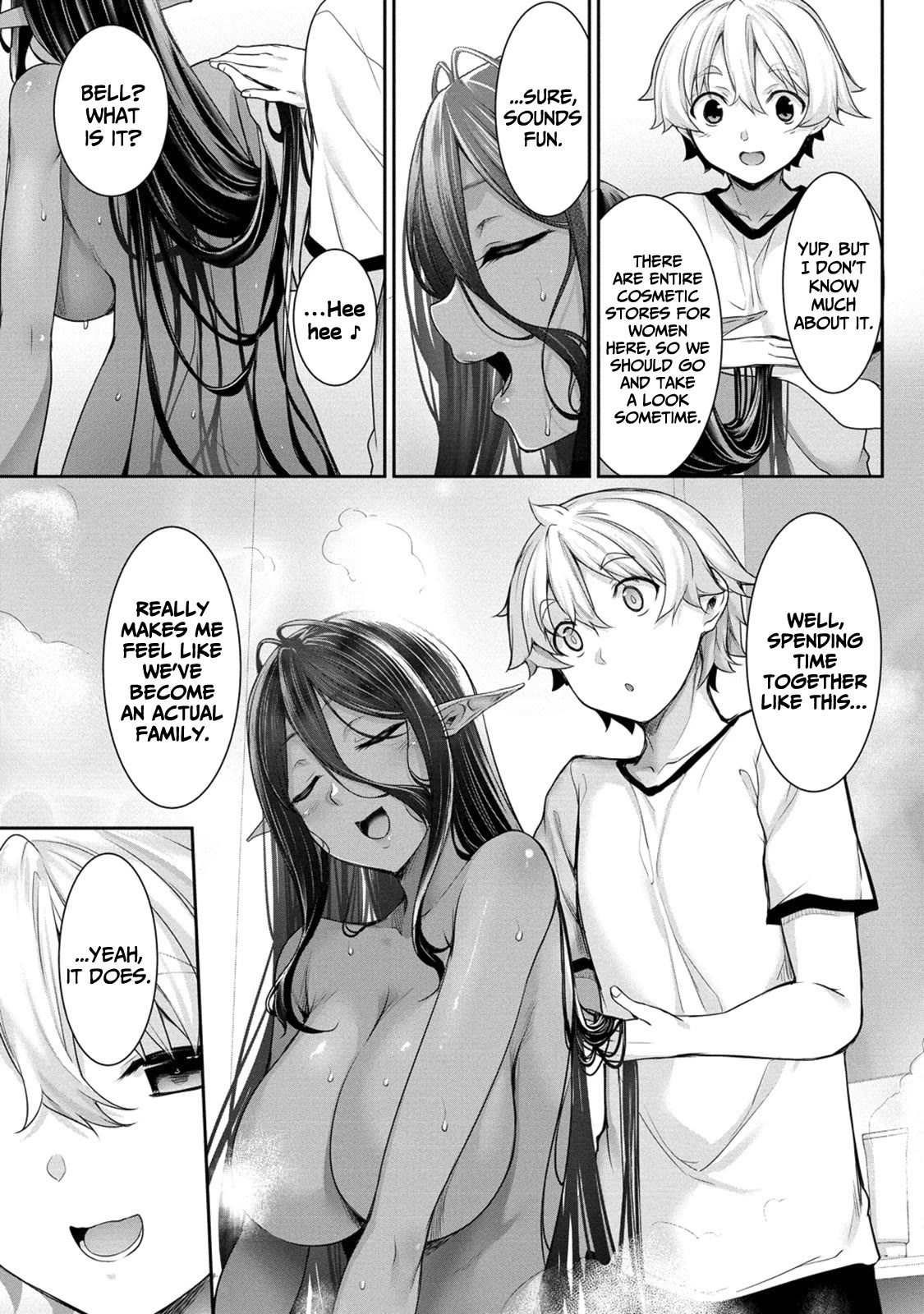 A Dark Elf with a Slightly Overwhelming Love Chased Me All the Way from Another World Chapter 2 page 8 - Chapter 2: "Relaxing" in the bath*
