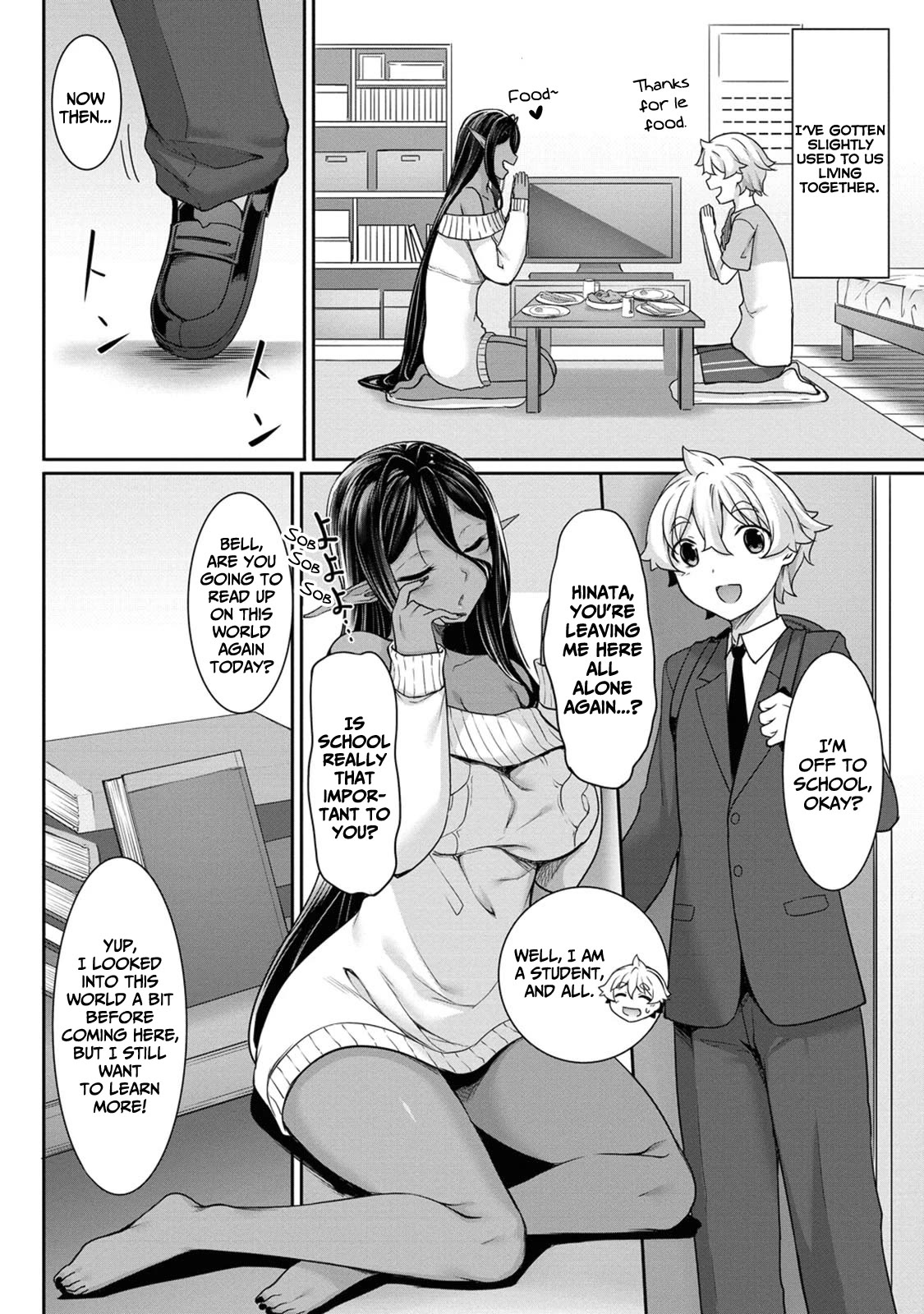 A Dark Elf with a Slightly Overwhelming Love Chased Me All the Way from Another World Chapter 3 page 5 - Chapter 3: "Stalker"? Is it Tasty?