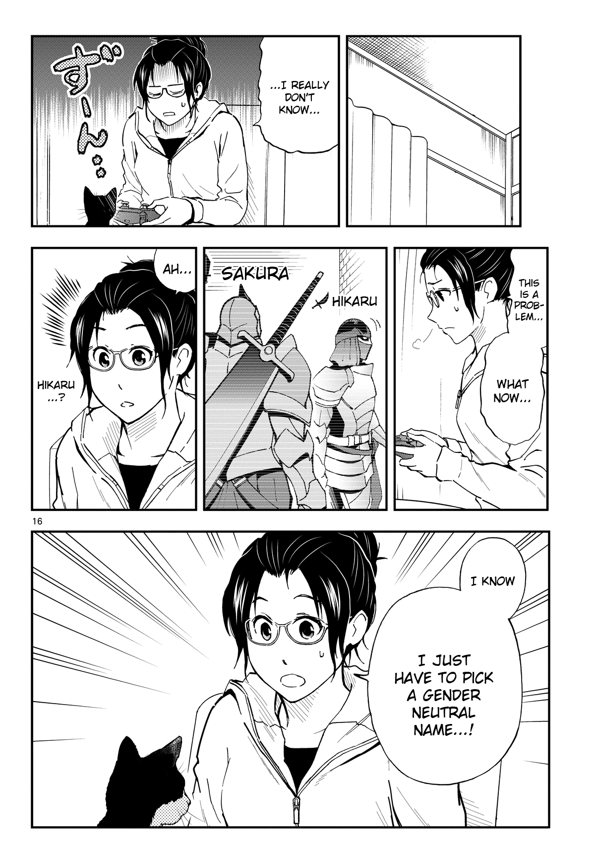 A Gamer Living with a Cat Chapter 3 page 16 - Chapter 3: Male/female panic