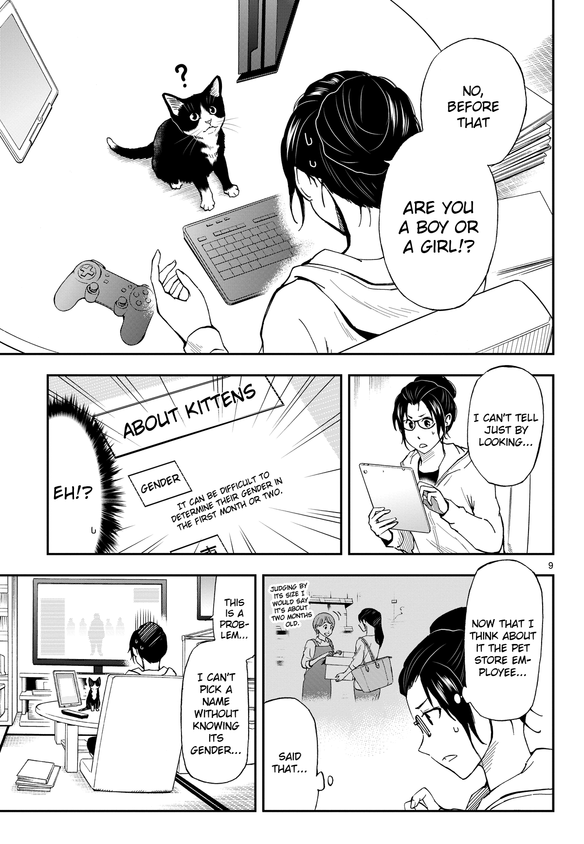 A Gamer Living with a Cat Chapter 3 page 9 - Chapter 3: Male/female panic
